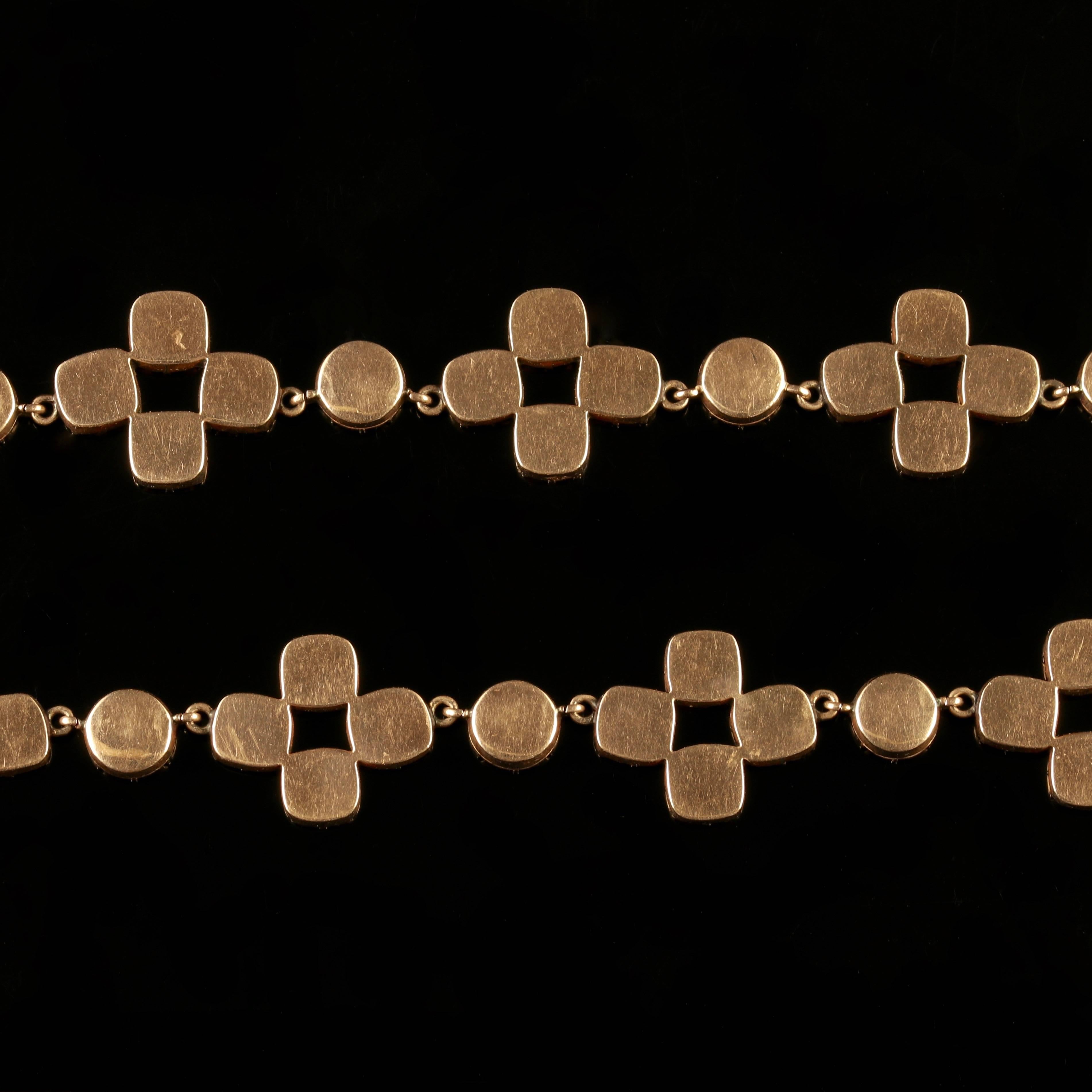 Antique Georgian Flat Cut Garnet Gold Collar and Cross, circa 1770 1