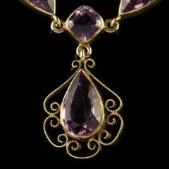 Antique Victorian Amethyst Gold Garland Necklace, circa 1900