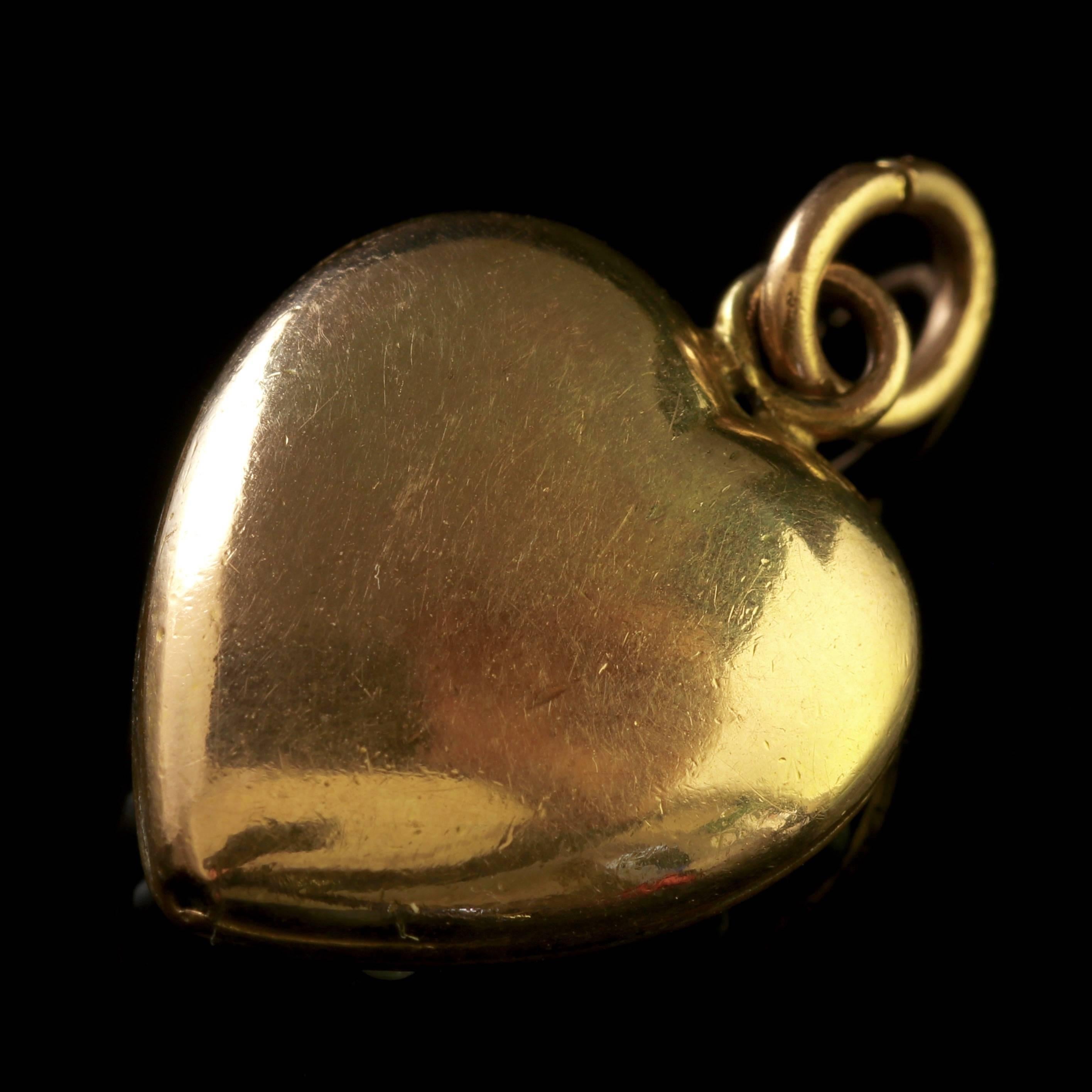 Antique Victorian Opal Pearl Heart Pendant, circa 1890 In Excellent Condition In Lancaster, Lancashire