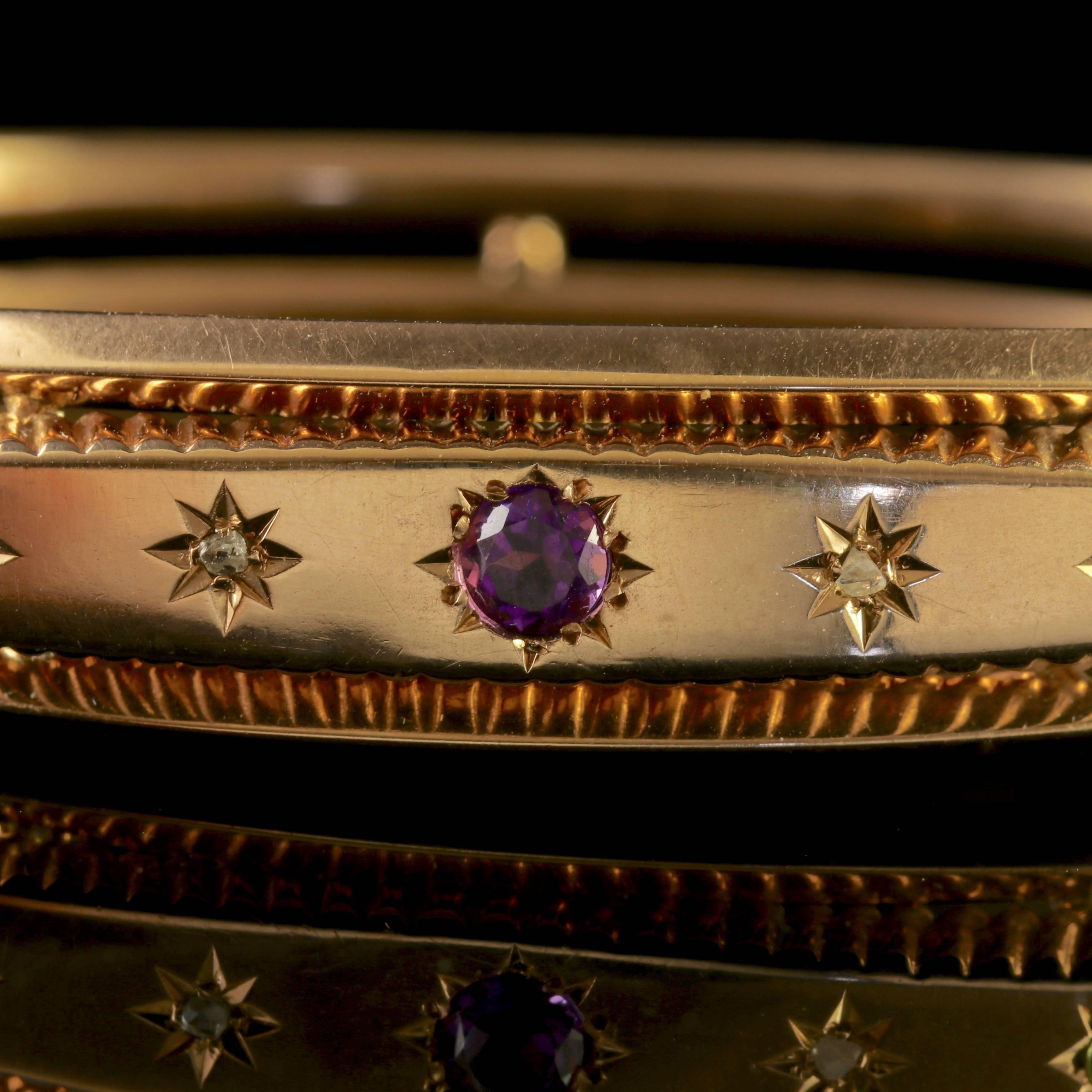 To read more please click continue reading below-

This fabulous antique 9ct Gold Victorian Suffragette Bangle is dated Chester 1904.

Emmeline Pankhurst was the leader of the British Suffragette movement in the 19th century and through her efforts