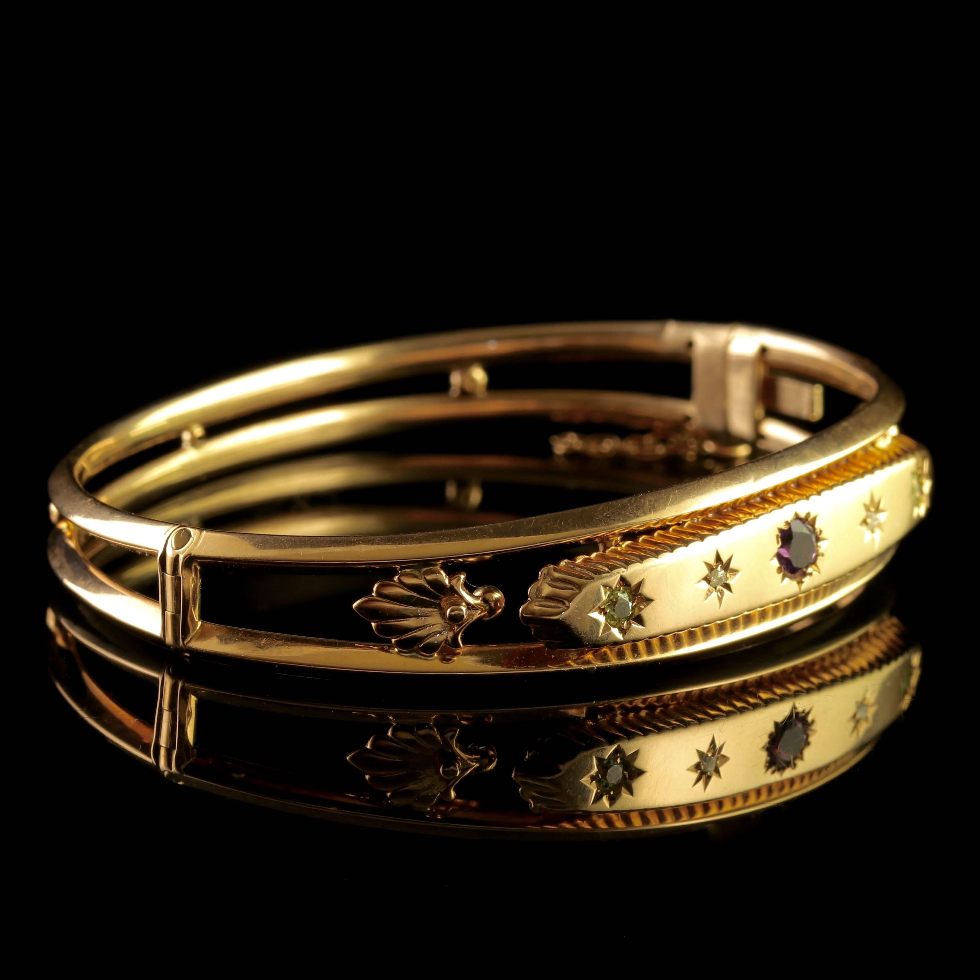 Antique Victorian Suffragette Gold Bangle Dated Chester, 1904 For Sale 3