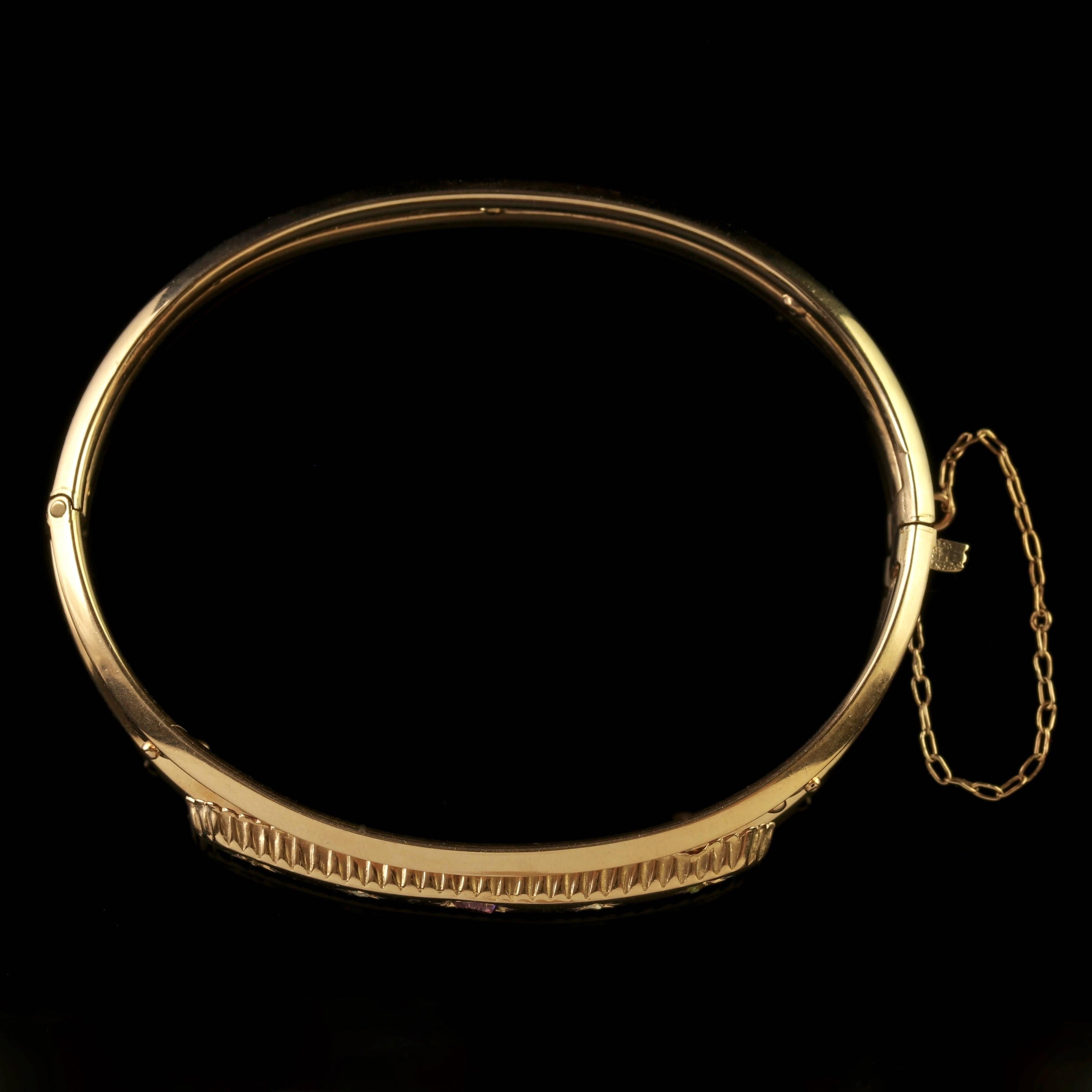 Antique Victorian Suffragette Gold Bangle Dated Chester, 1904 For Sale 5