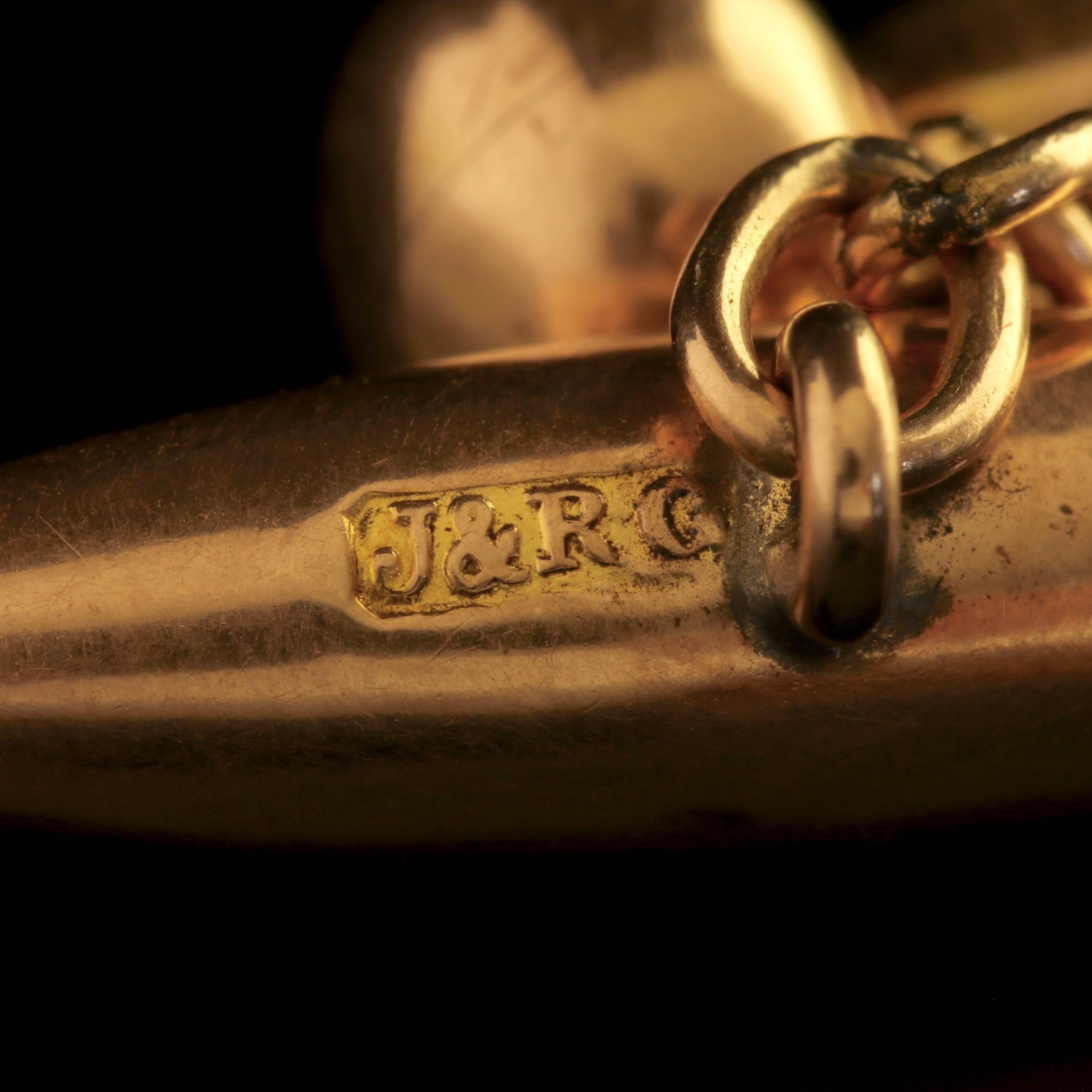 Antique Victorian Gold Bullet Dumbbell Cufflinks Chester Hallmark 1