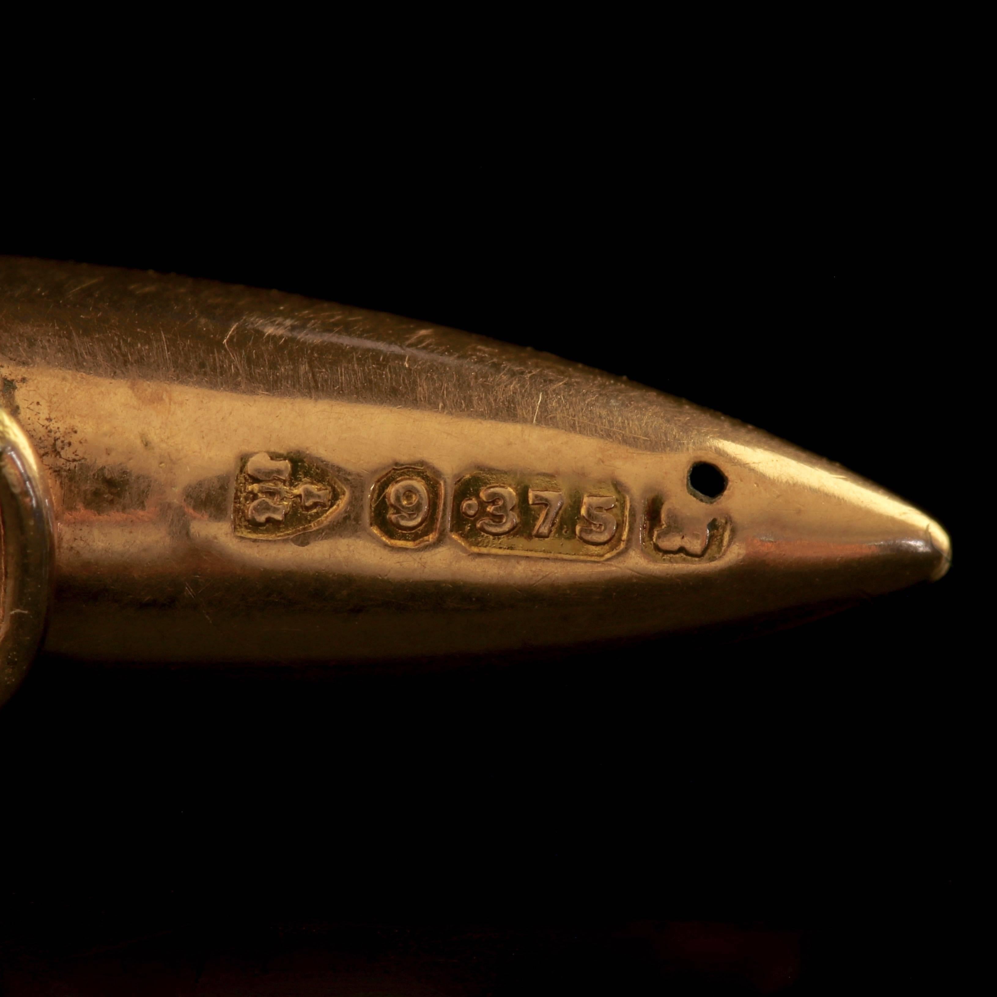 Antique Victorian Gold Bullet Dumbbell Cufflinks Chester Hallmark 2