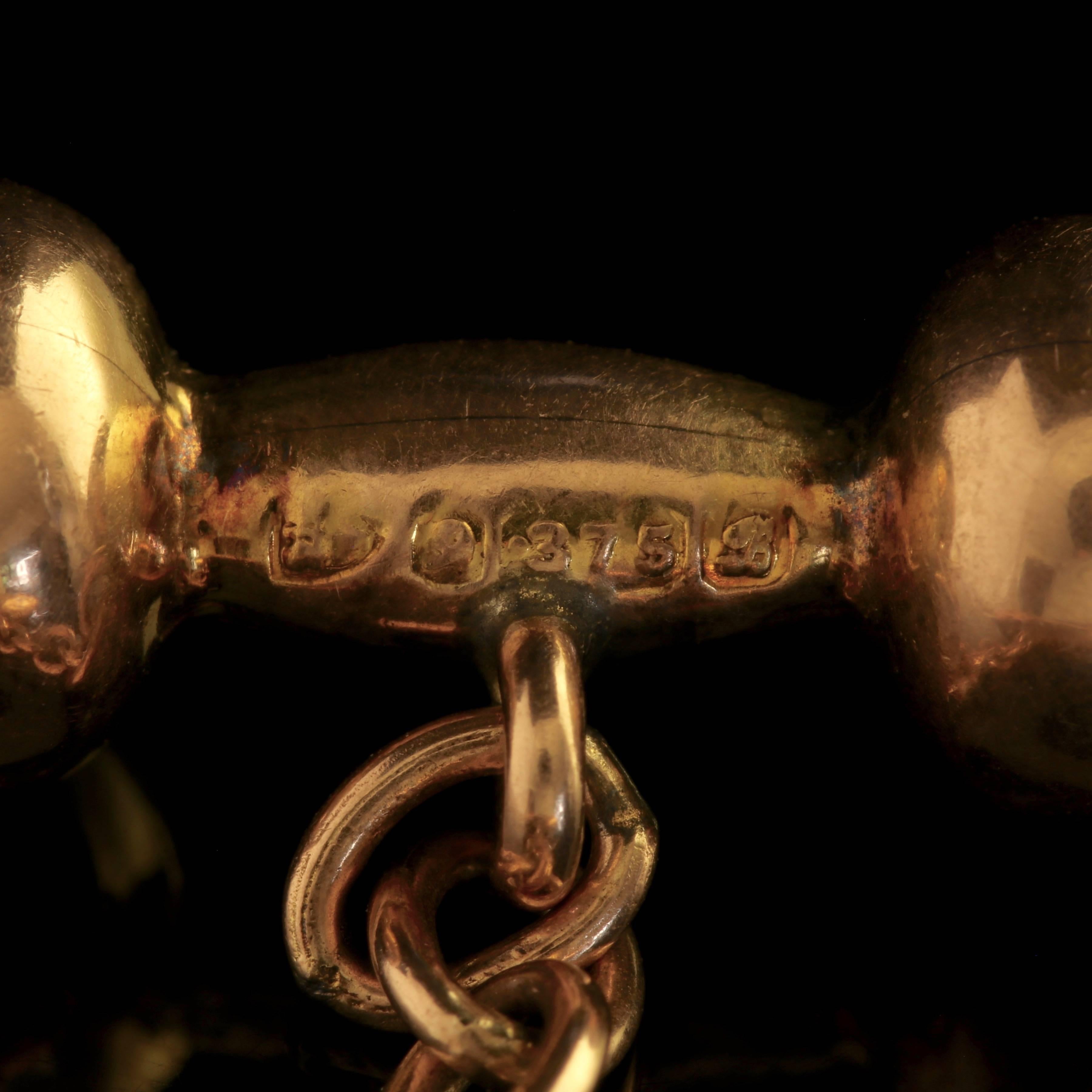 Antique Victorian Gold Bullet Dumbbell Cufflinks Chester Hallmark 3