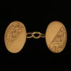 Antique Art Deco Gold Double, Birmingham, 1922 Cufflinks