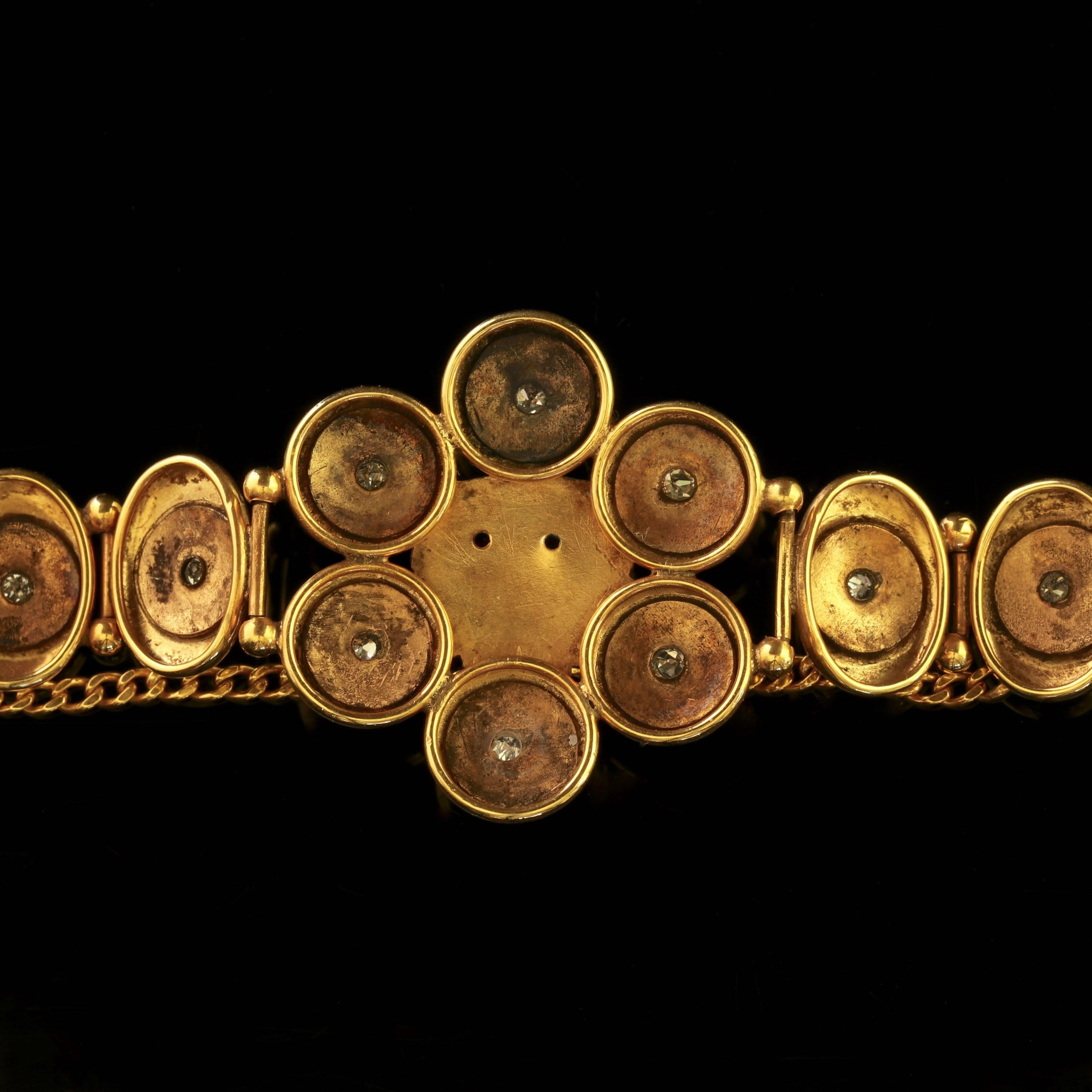 Antique Victorian Gold Diamond Lion Bracelet, circa 1860 2