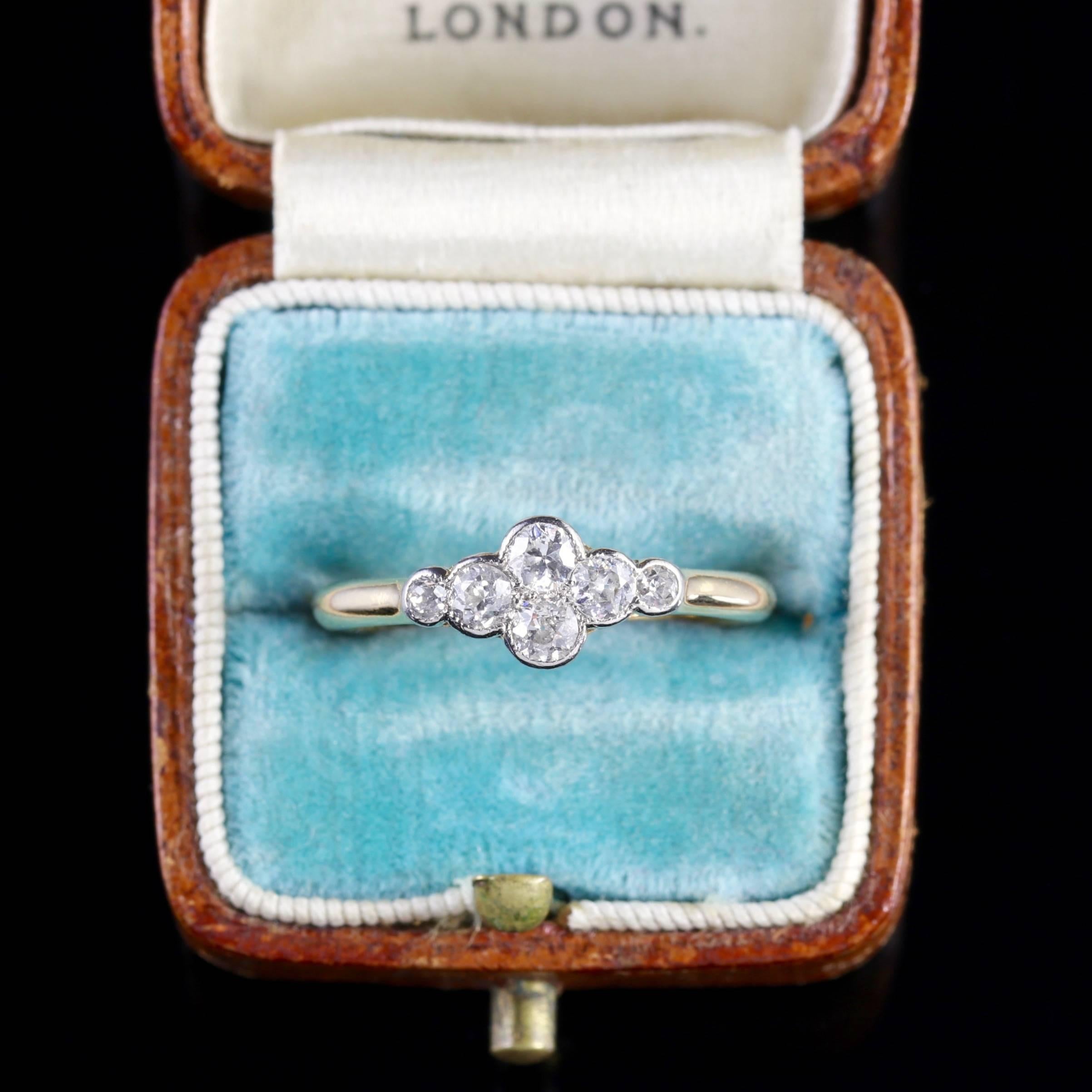 Antique Victorian Diamond Cluster Engagement Ring 3
