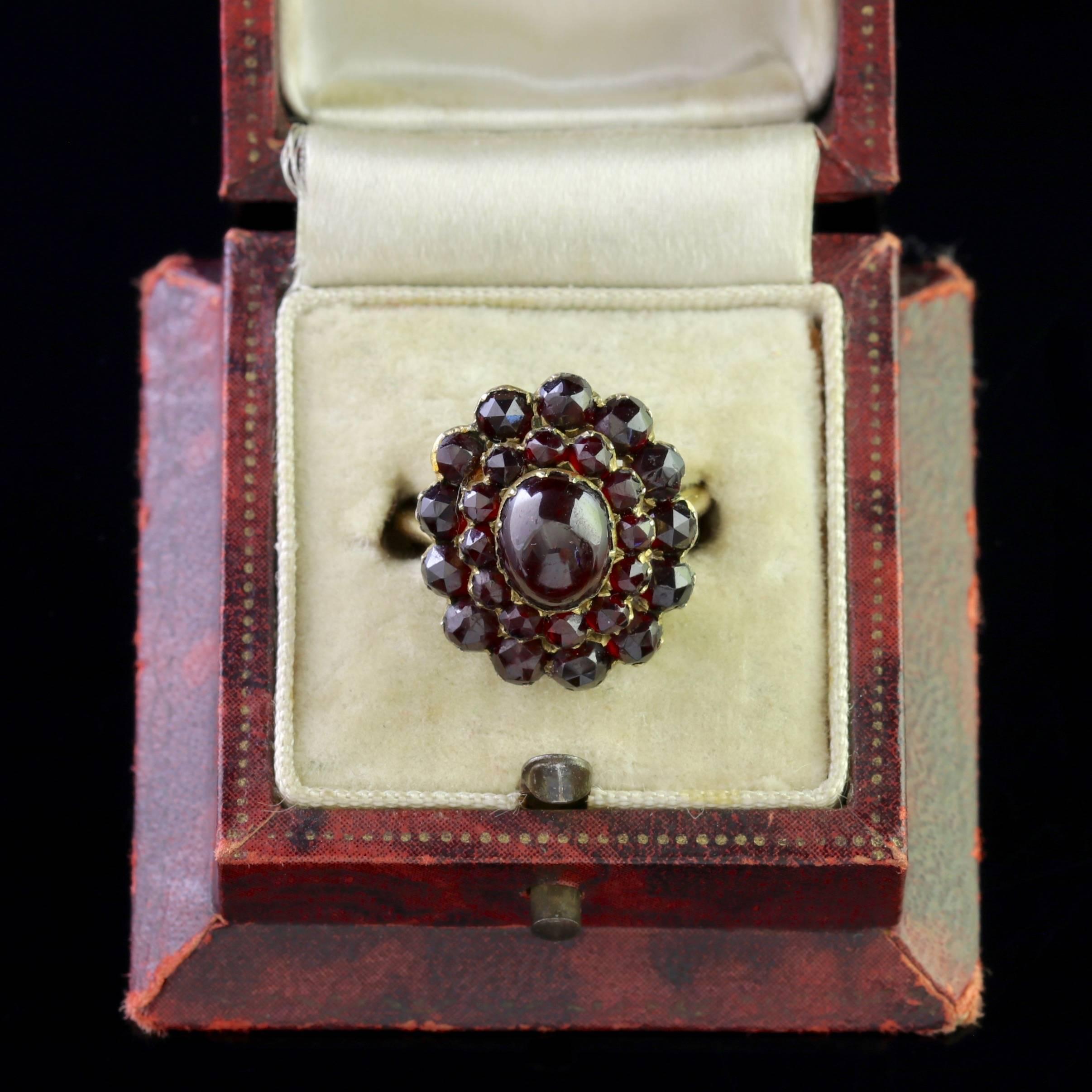 Women's Antique Victorian Bohemian Garnet Ring, circa 1880 For Sale