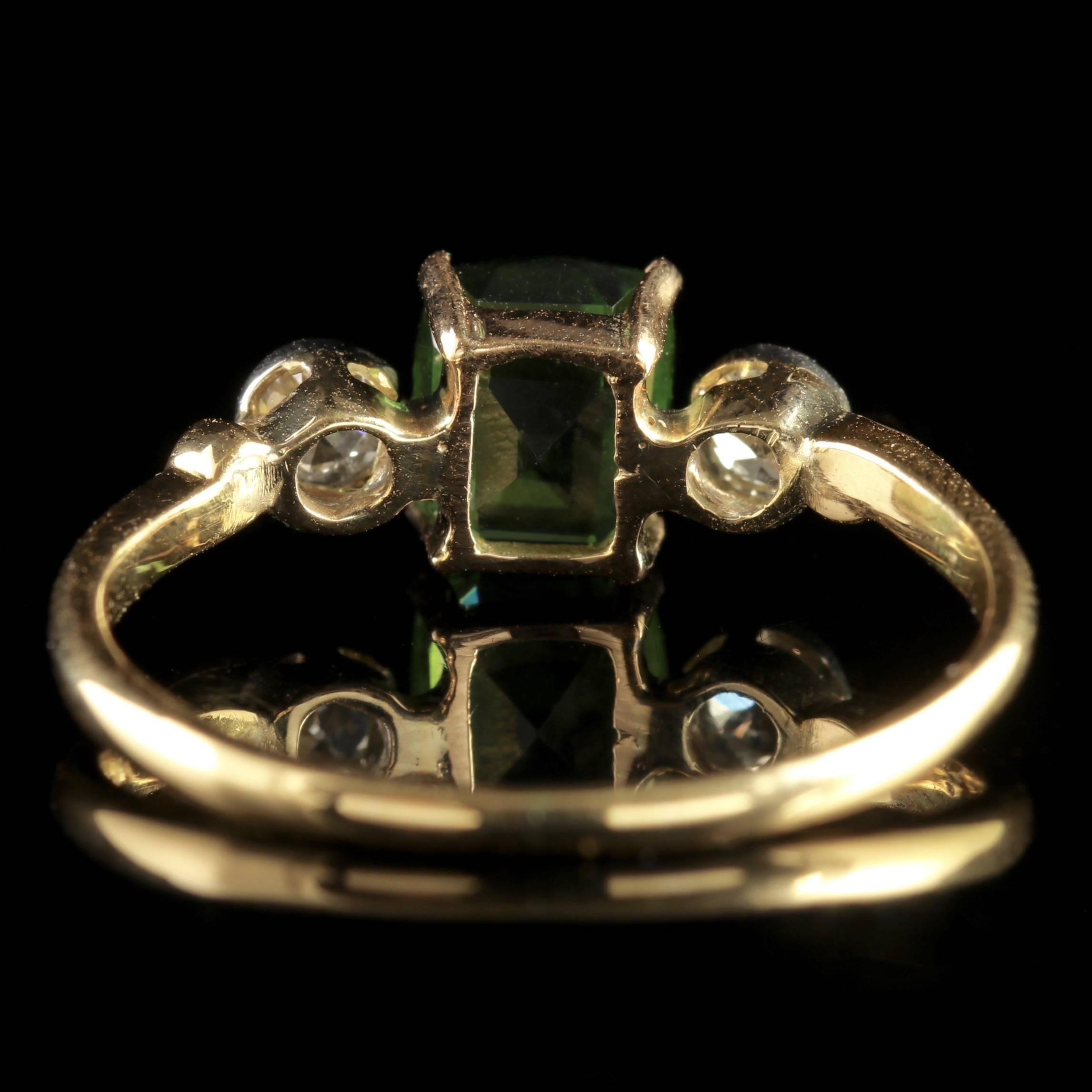 antique green tourmaline engagement rings