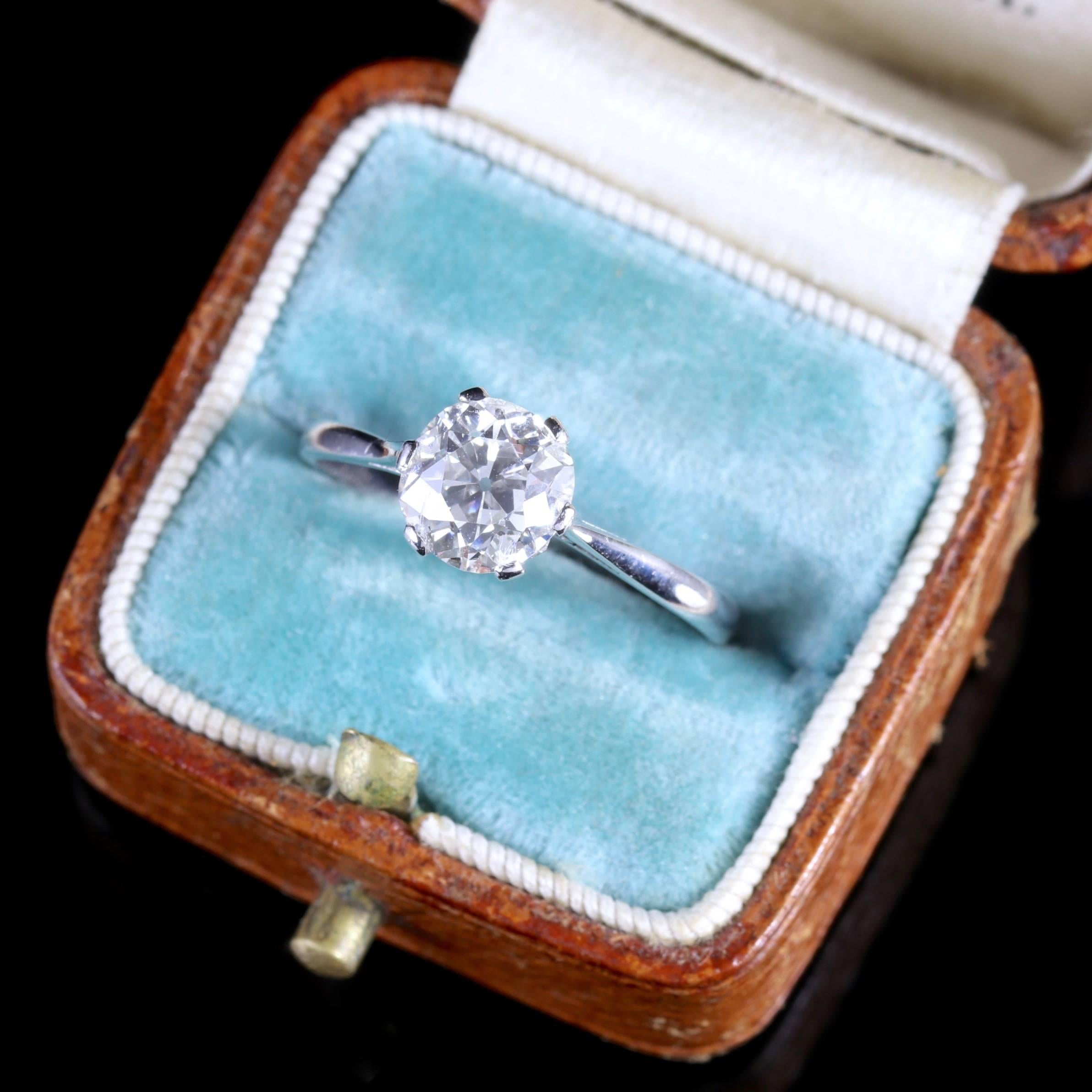 Antique Edwardian 1.45 Carat Diamond Solitaire Engagement Ring, circa 1910 2