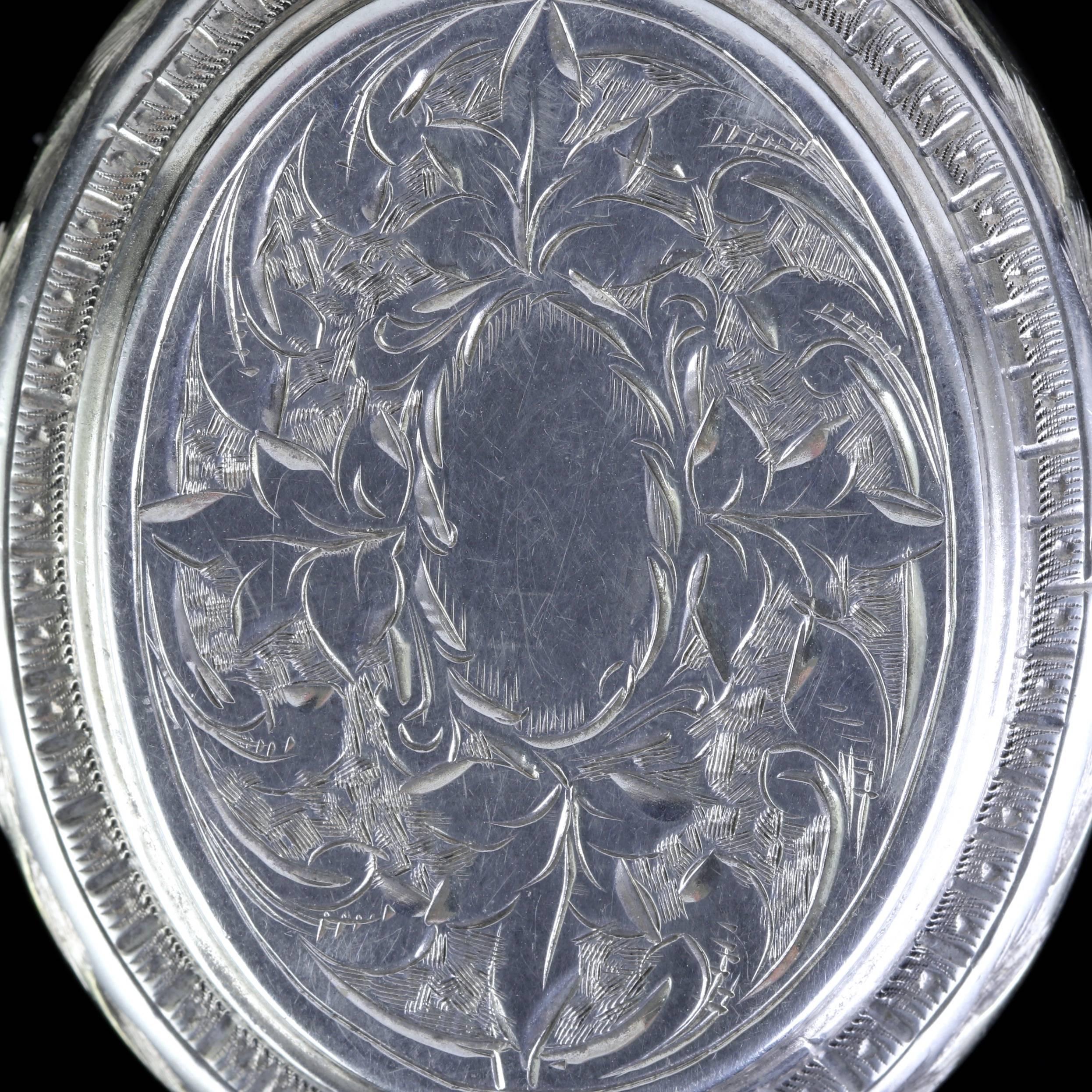 Women's Antique Victorian Silver Ivy Locket, circa 1880