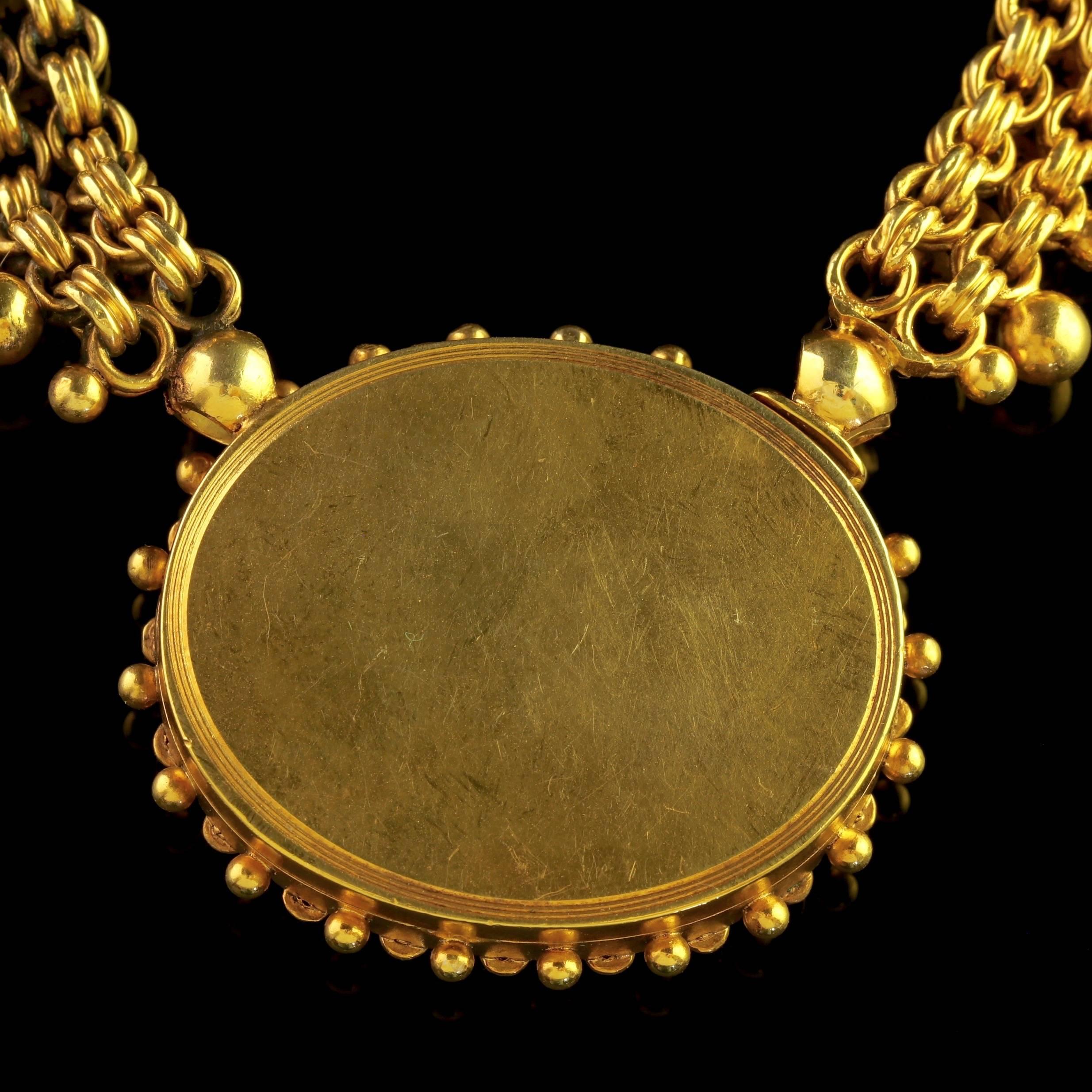 Antique Victorian 18 Carat Gold Silver Collar and Locket, circa 1880 In Excellent Condition In Lancaster, Lancashire