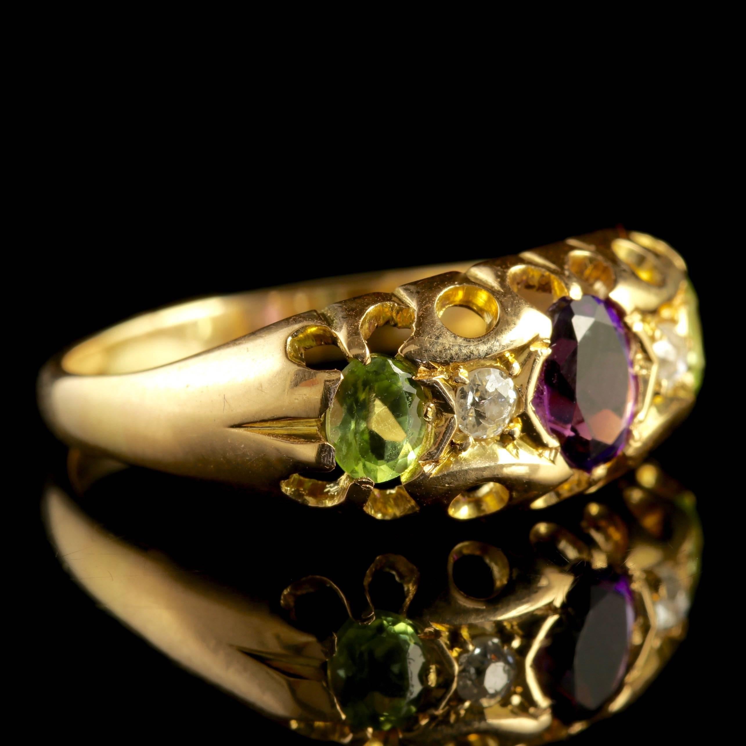 Women's Antique 18 Carat Gold Victorian Suffragette Ring, circa 1900