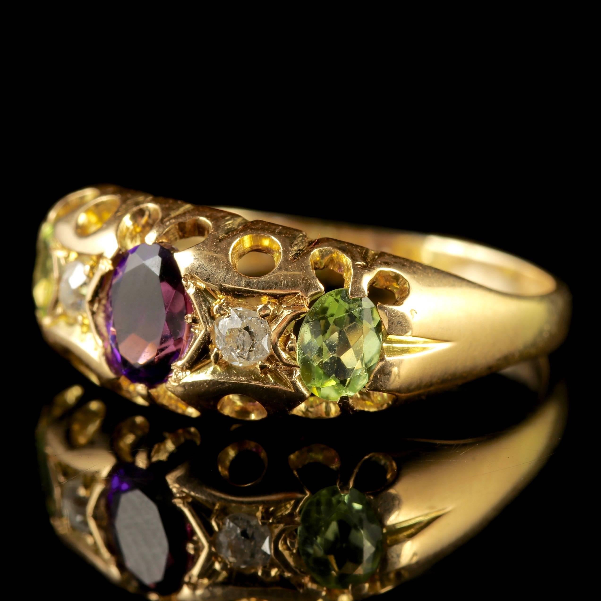 To read more please click continue reading below-

This fabulous antique 18ct Gold Suffragette ring is genuine Victorian, Circa 1900. 

Suffragettes liked to be depicted as feminine, their jewellery was chosen to counter the stereotypes put forward