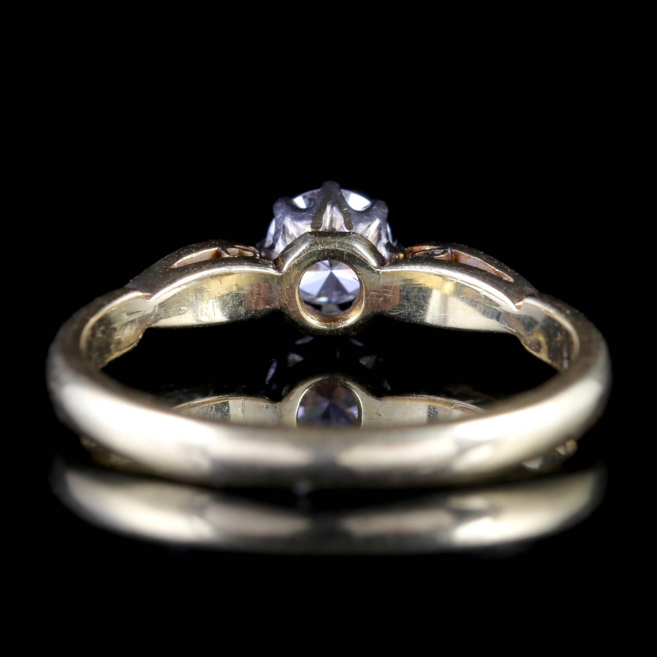 Antique Victorian 18 Carat Gold Diamond Solitaire Ring In Excellent Condition In Lancaster, Lancashire