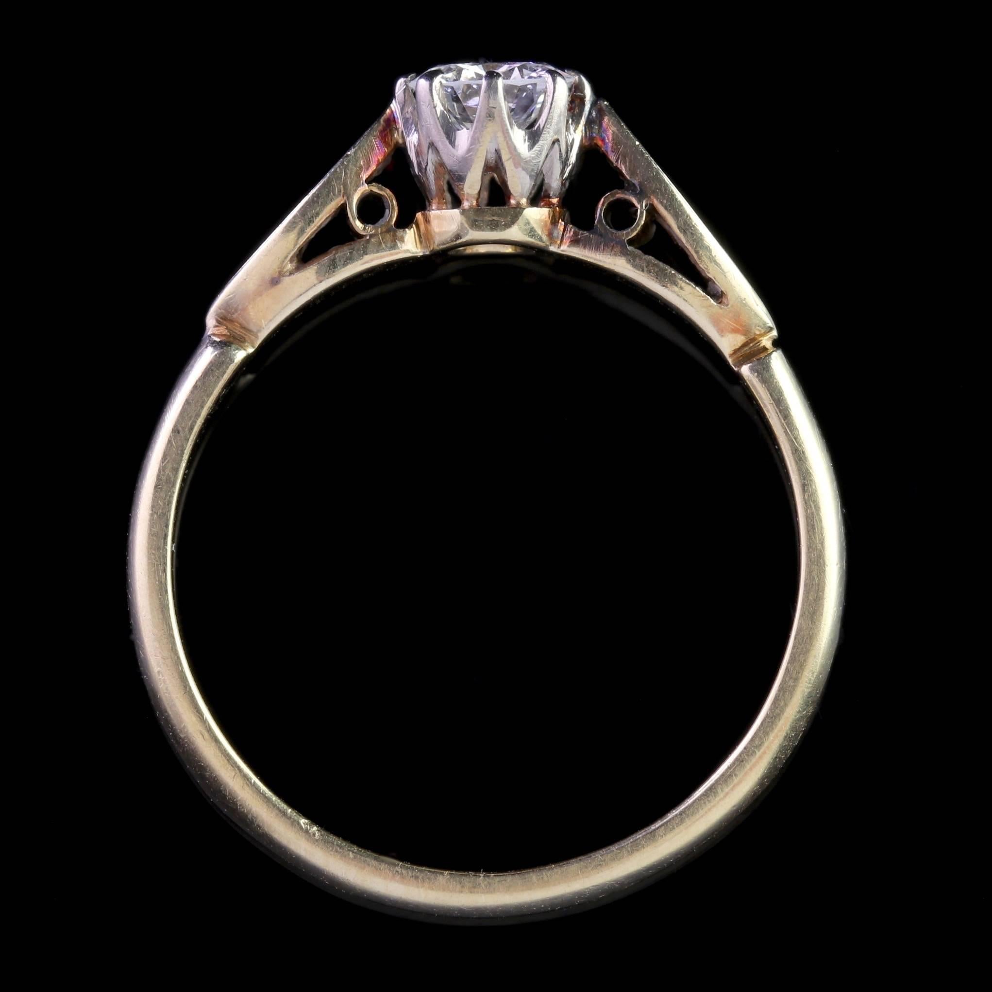 Antique Victorian 18 Carat Gold Diamond Solitaire Ring 1