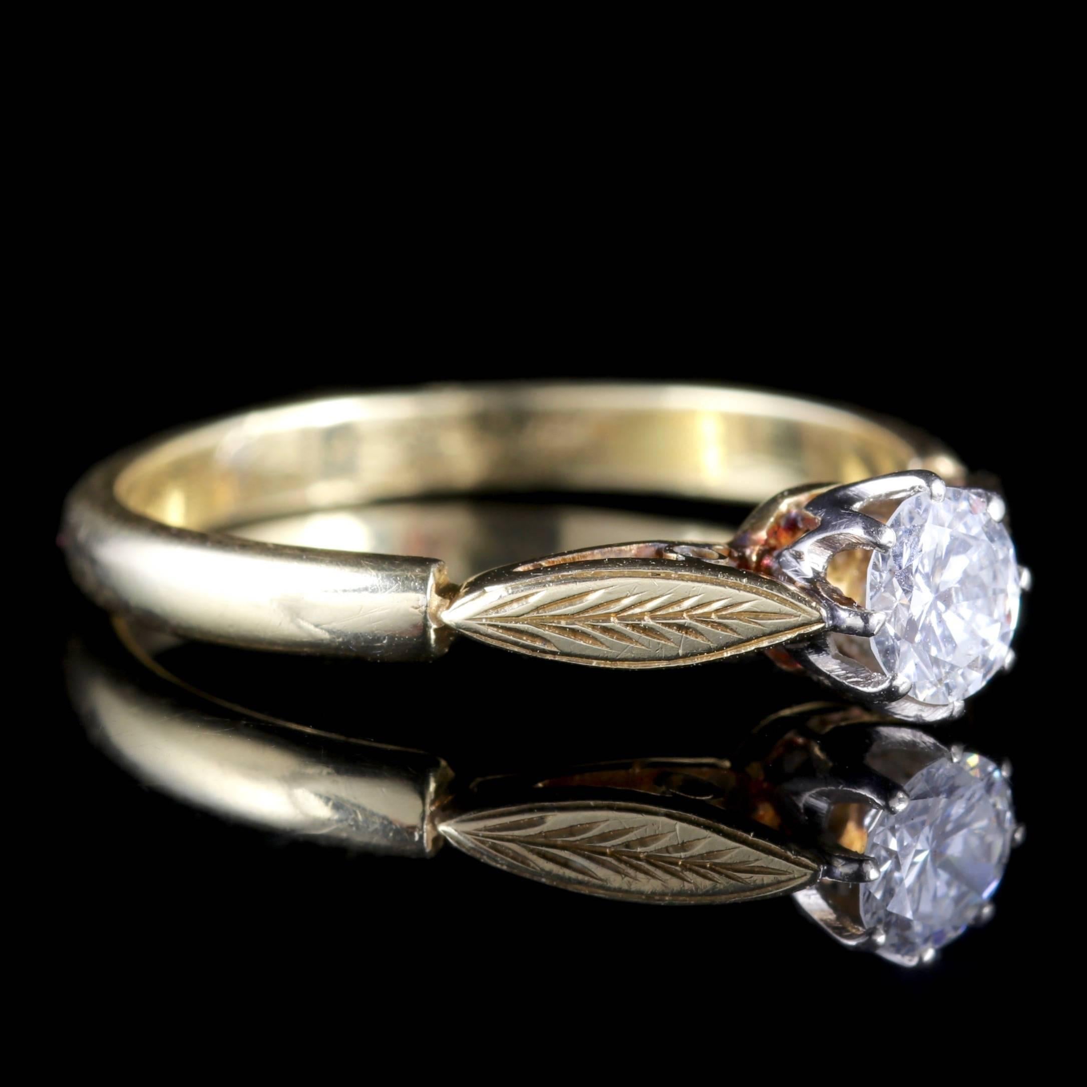Women's Antique Victorian 18 Carat Gold Diamond Solitaire Ring