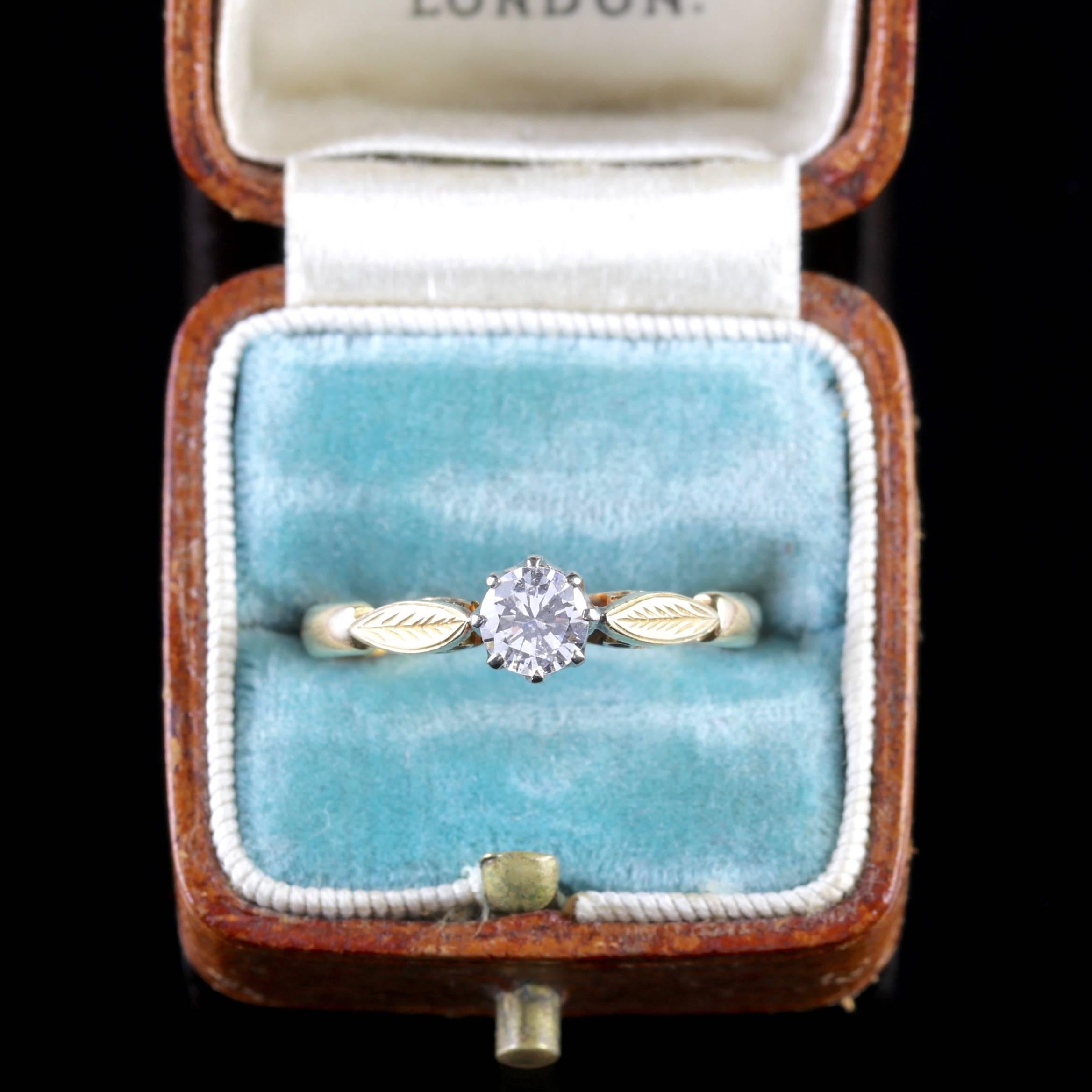 Antique Victorian 18 Carat Gold Diamond Solitaire Ring 2