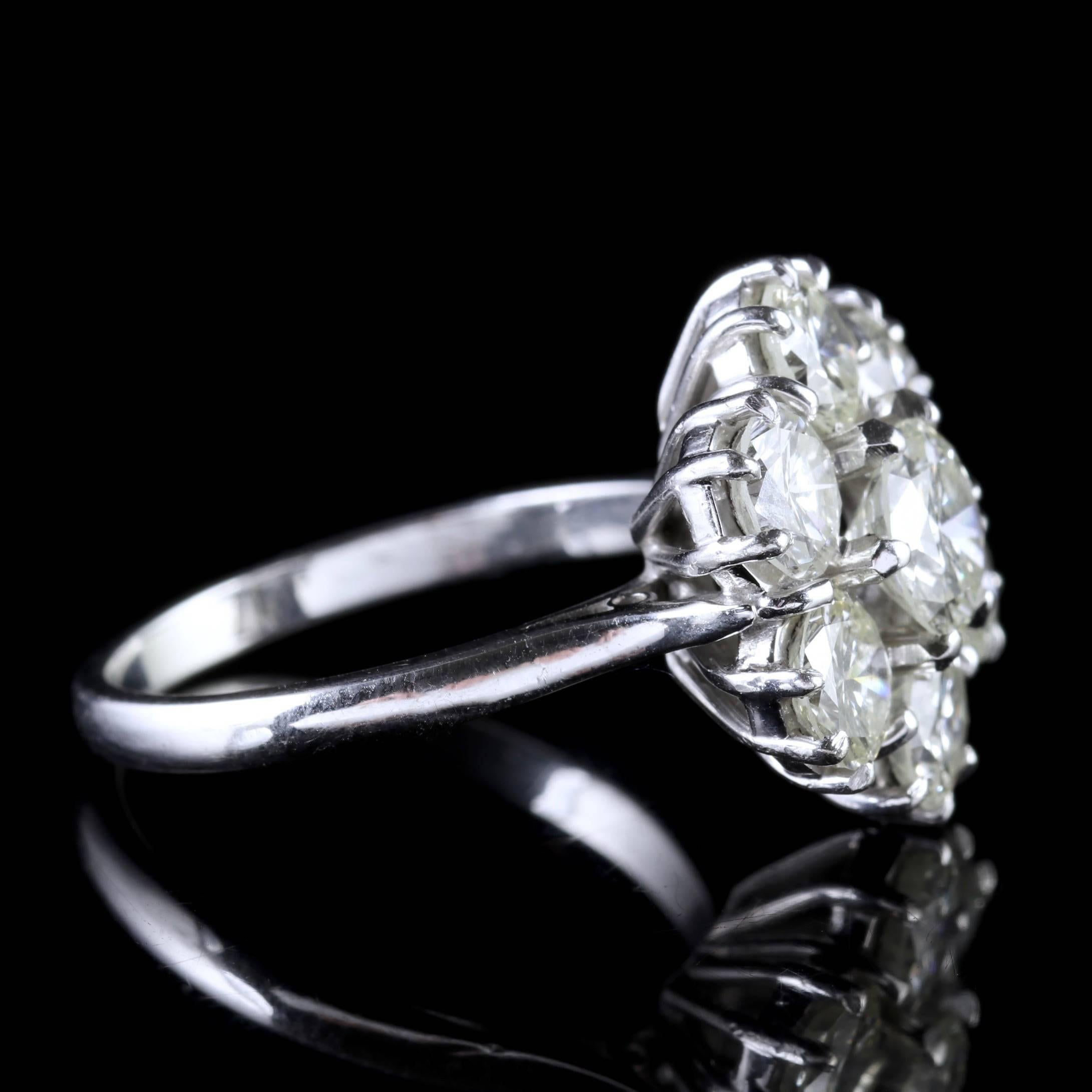  Diamond Cluster Engagement Ring 4 Carat of Diamonds Vs1 In Excellent Condition In Lancaster, Lancashire