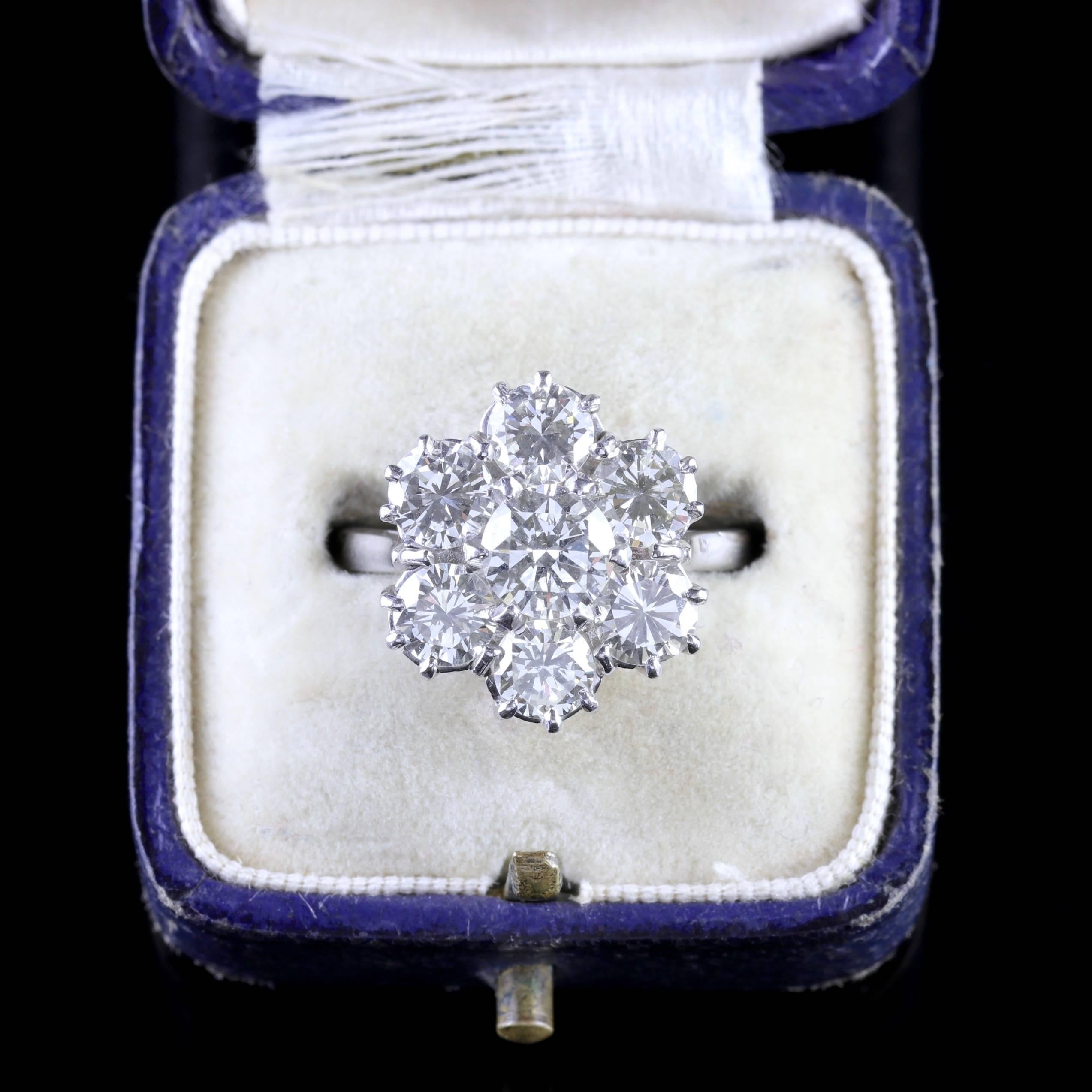  Diamond Cluster Engagement Ring 4 Carat of Diamonds Vs1 3