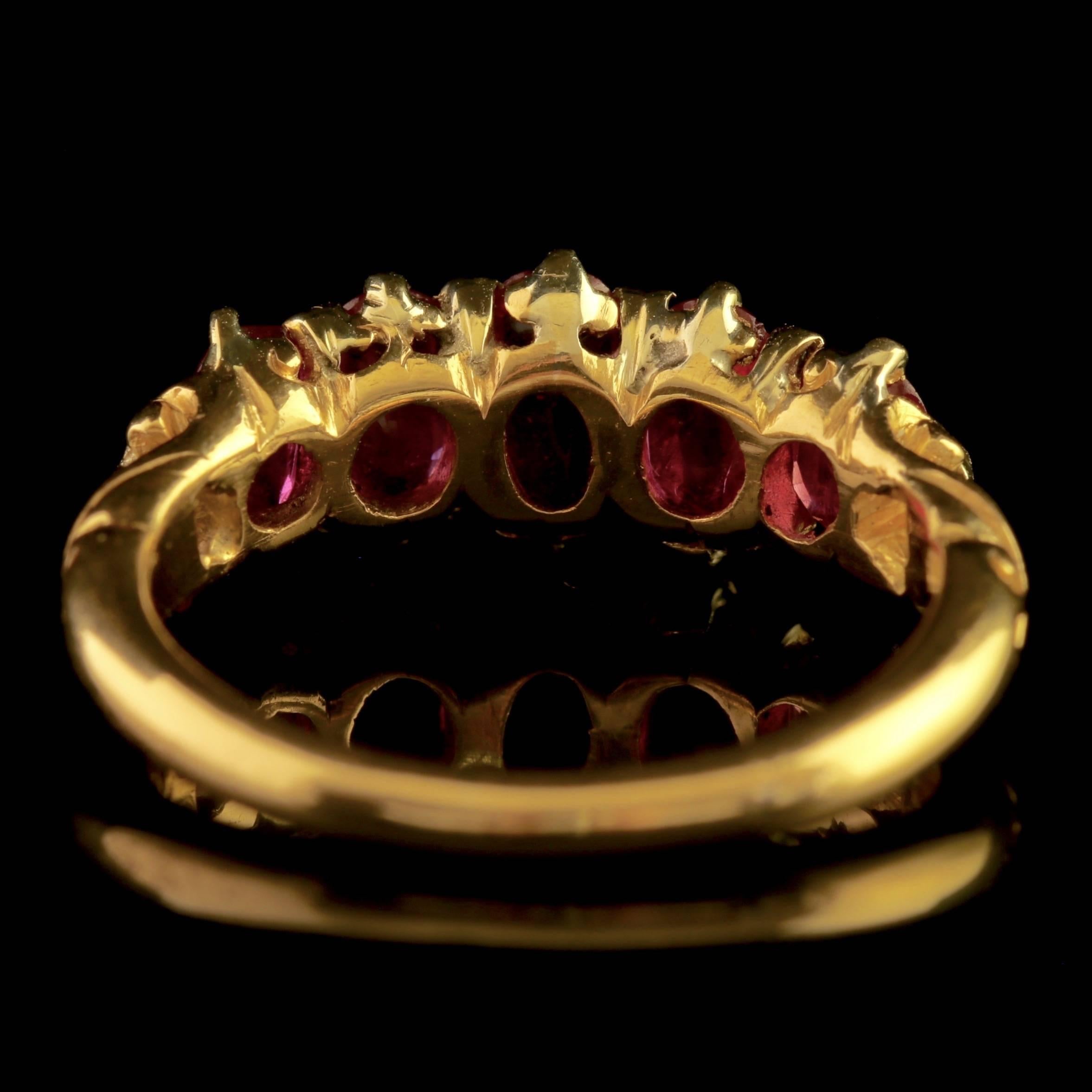 Women's Antique Victorian Natural Burmese Ruby Ring 18 Carat Gold, circa 1900 Certified