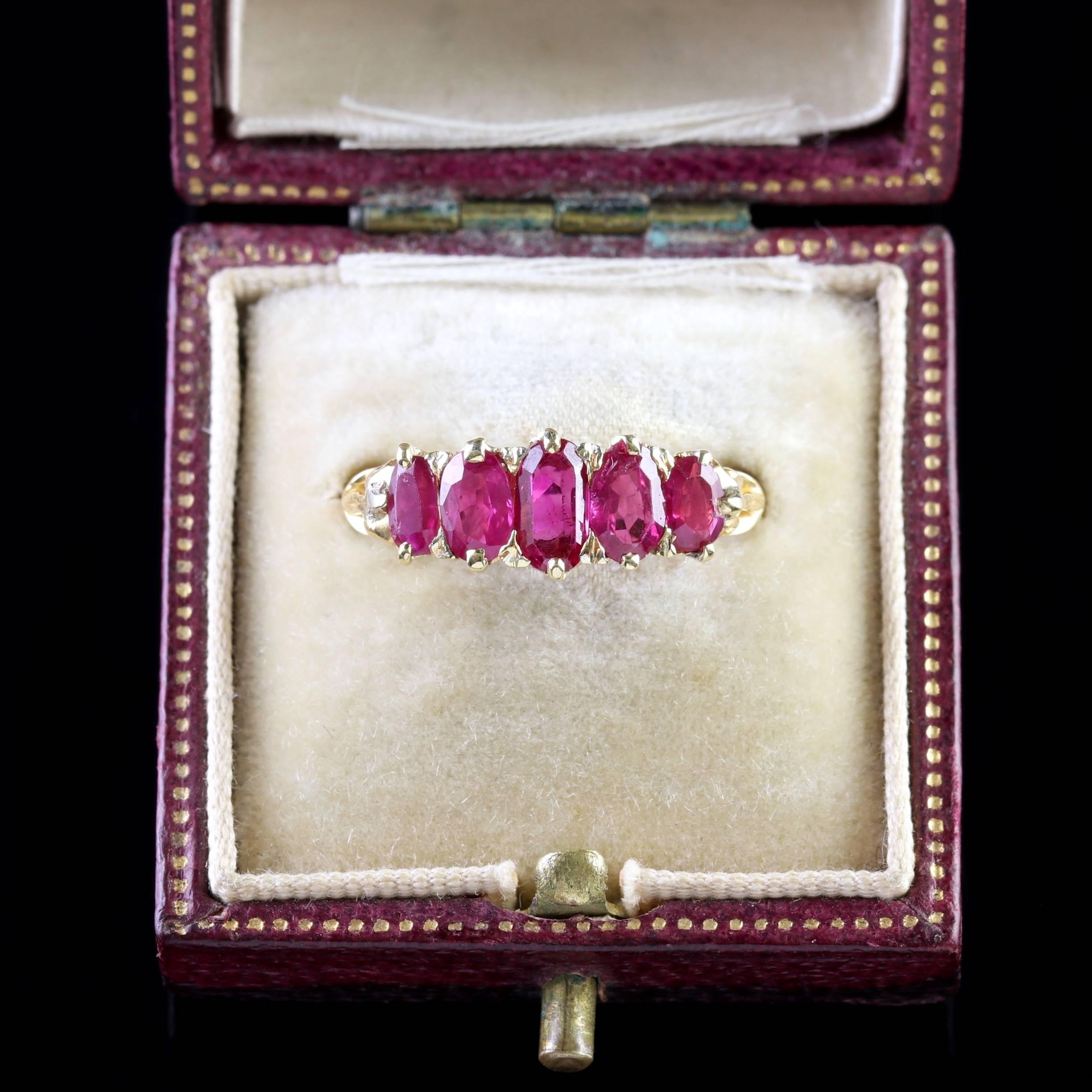 Antique Victorian Natural Burmese Ruby Ring 18 Carat Gold, circa 1900 Certified 2