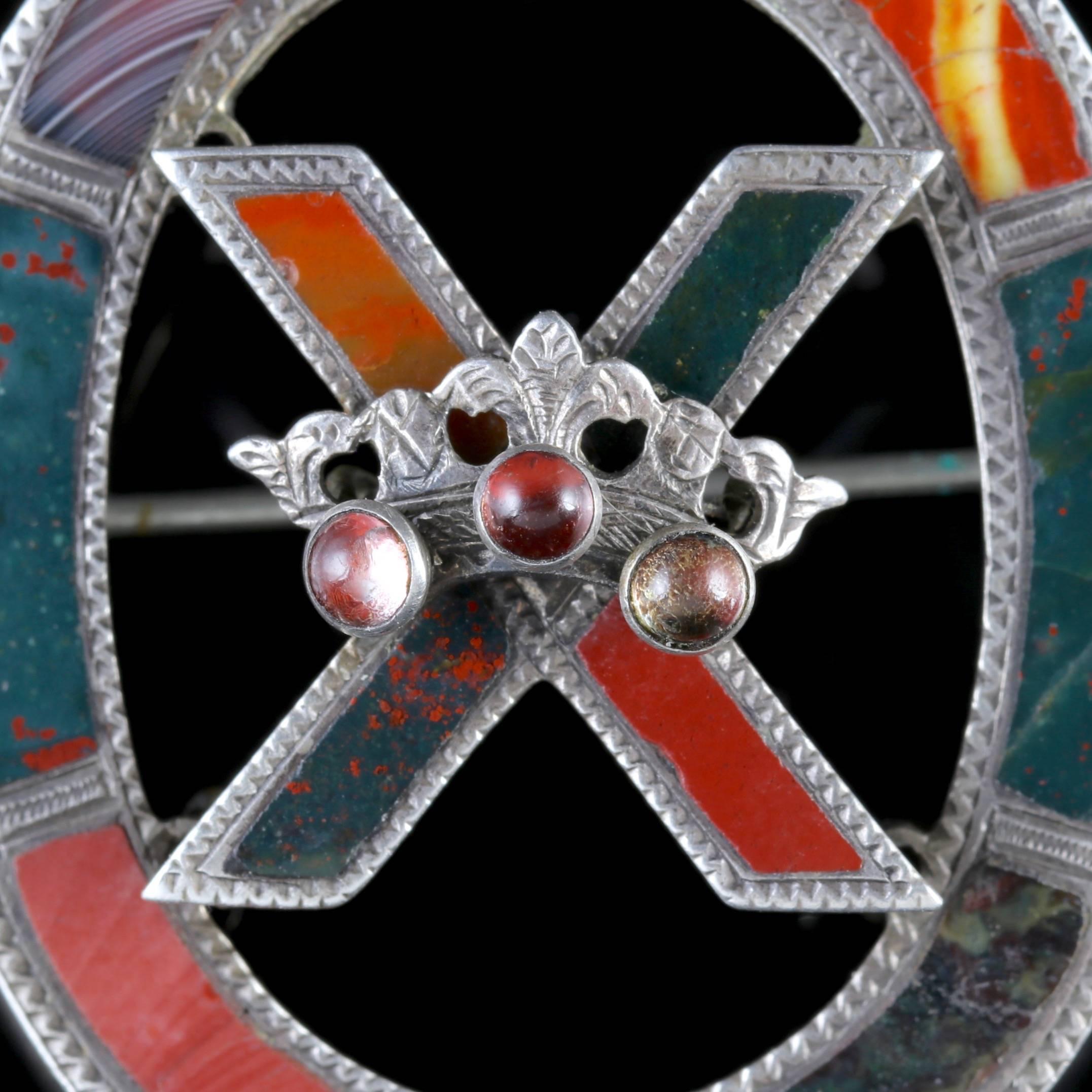 To read more please click continue reading below-

This fabulous antique Sterling Silver Scottish Agate brooch is genuine Victorian, Circa 1860.

Scottish jewellery was made popular by Queen Victoria as it became a souvenir of her trips to Scotland.