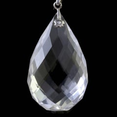 Antique Victorian Long Silver Rock Crystal Necklace, circa 1900 K.Uyeda