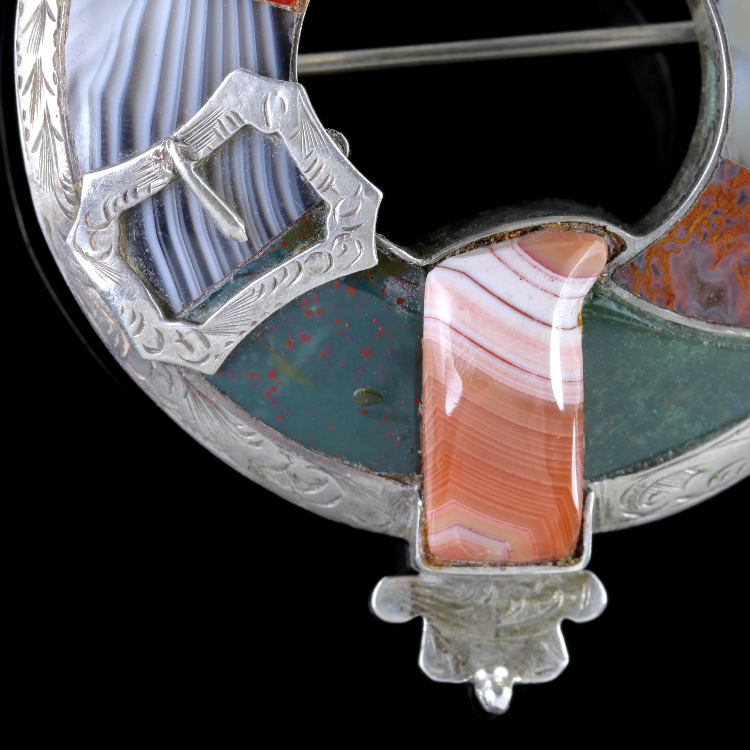 To read more please click continue reading below-

This beautiful antique Scottish Agate brooch is genuine Victorian Circa 1880.

Scottish jewellery was made popular by Queen Victoria as it became a souvenir of her trips to Scotland. From the mid