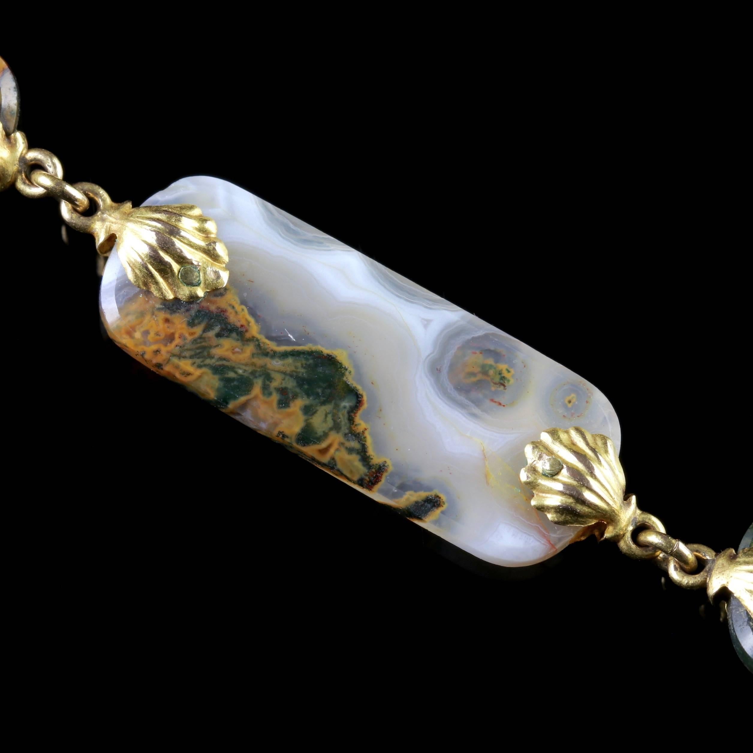 Antique Georgian Gold Scottish Agate Necklace, circa 1800 1