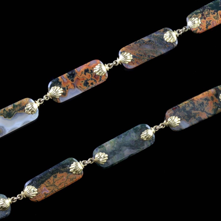 VINTAGE AGATE NECKLACE 10 MOTIFS GOLD main image 1