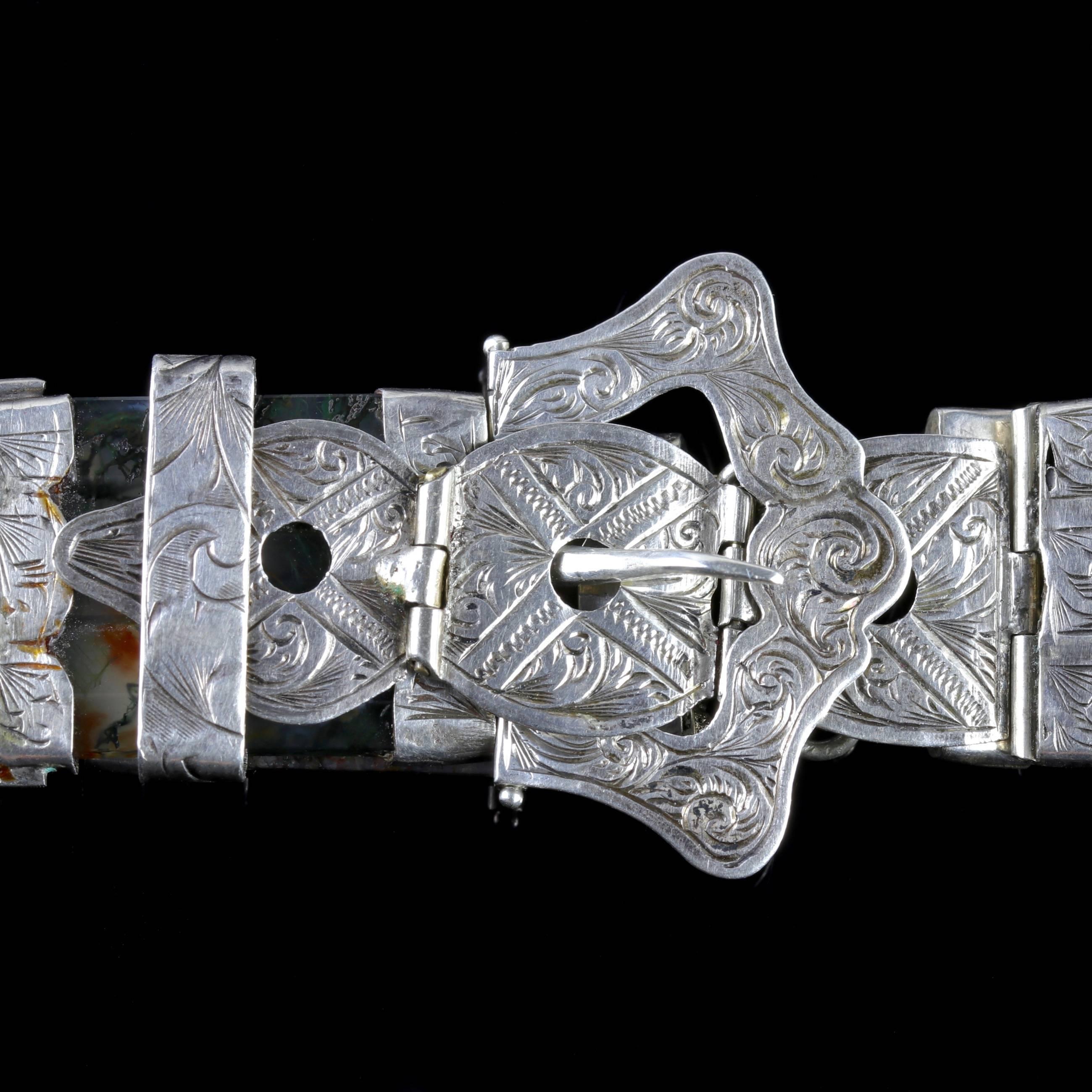 To read more please click continue reading below-

This beautiful antique Victorian Scottish Silver buckle bracelet is Circa 1860.

Scottish jewellery was made popular by Queen Victoria as it became a souvenir of her frequent trips to Scotland and