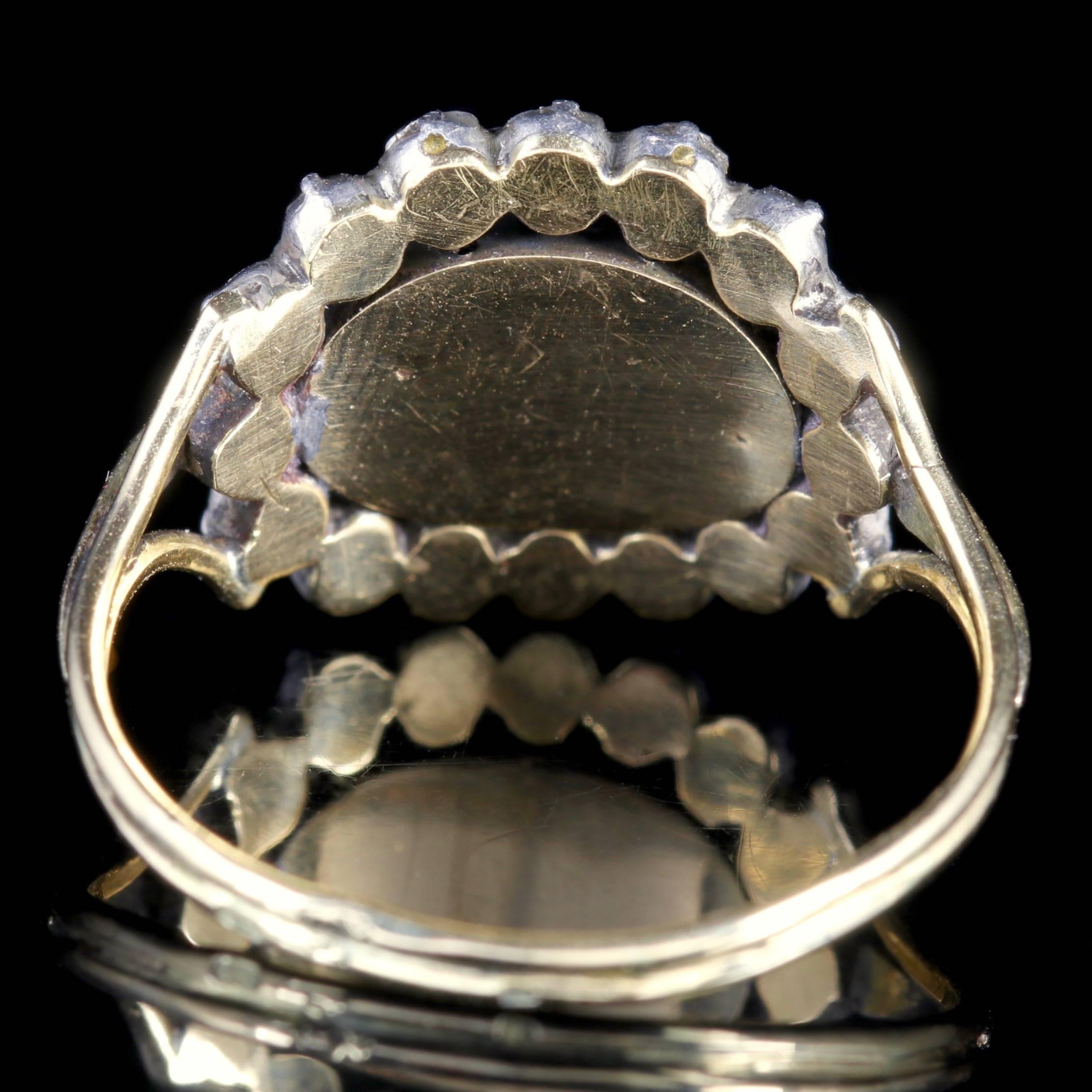 Antique Georgian Flat Cut Garnet Diamond Ring, circa 1750 In Excellent Condition In Lancaster, Lancashire