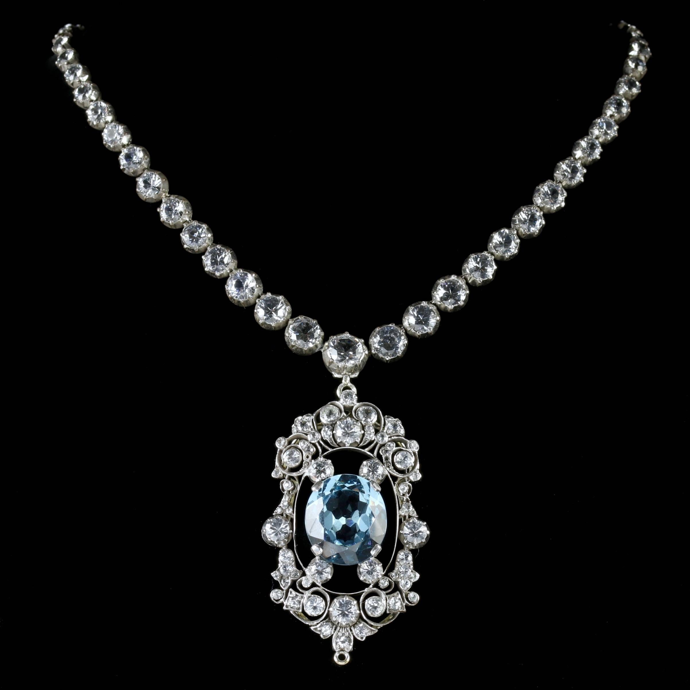 antique blue topaz necklace