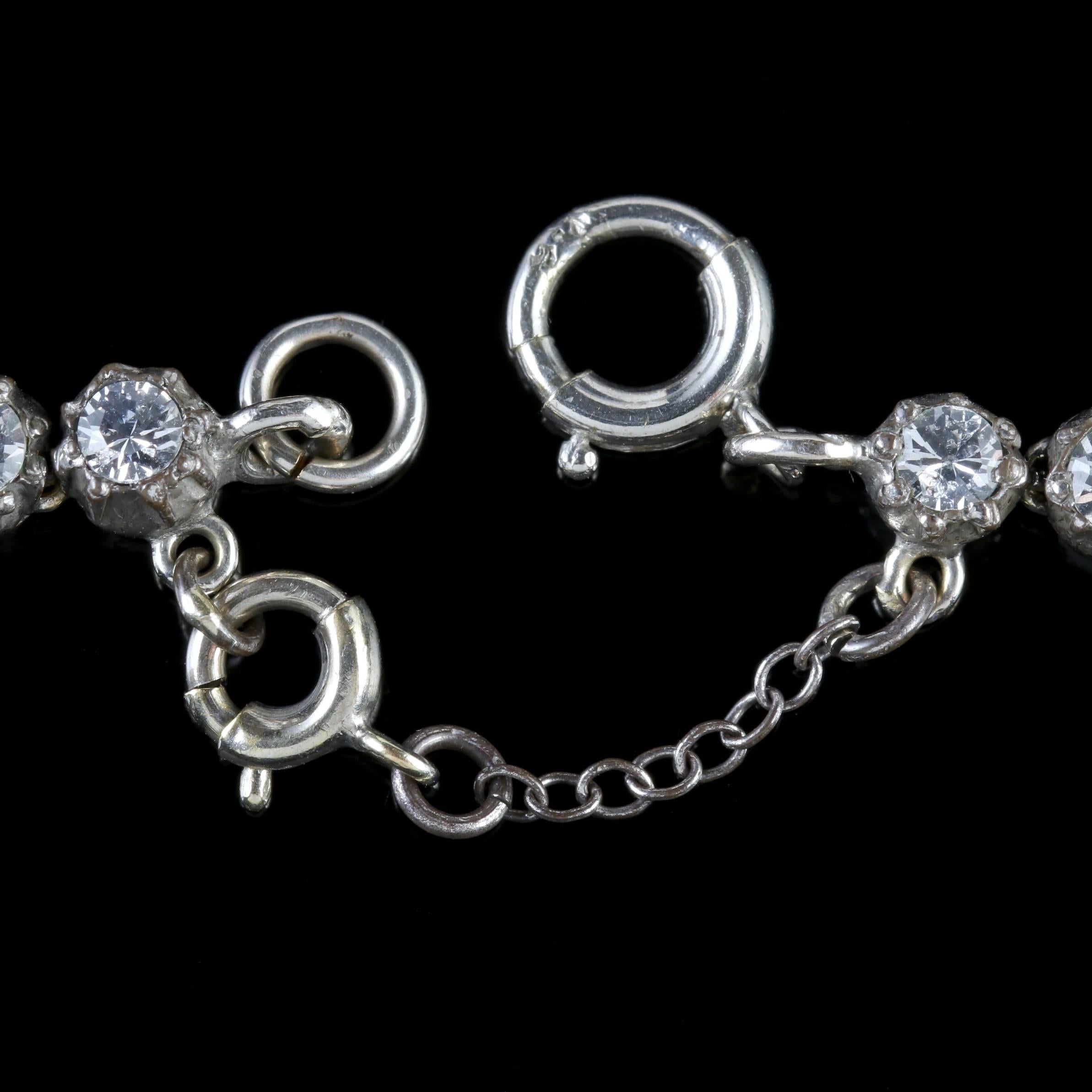 Antique French Victorian Blue White Topaz Necklace Collar, circa 1900 For Sale 2