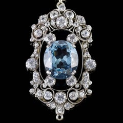 Antique French Victorian Blue White Topaz Necklace Collar, circa 1900