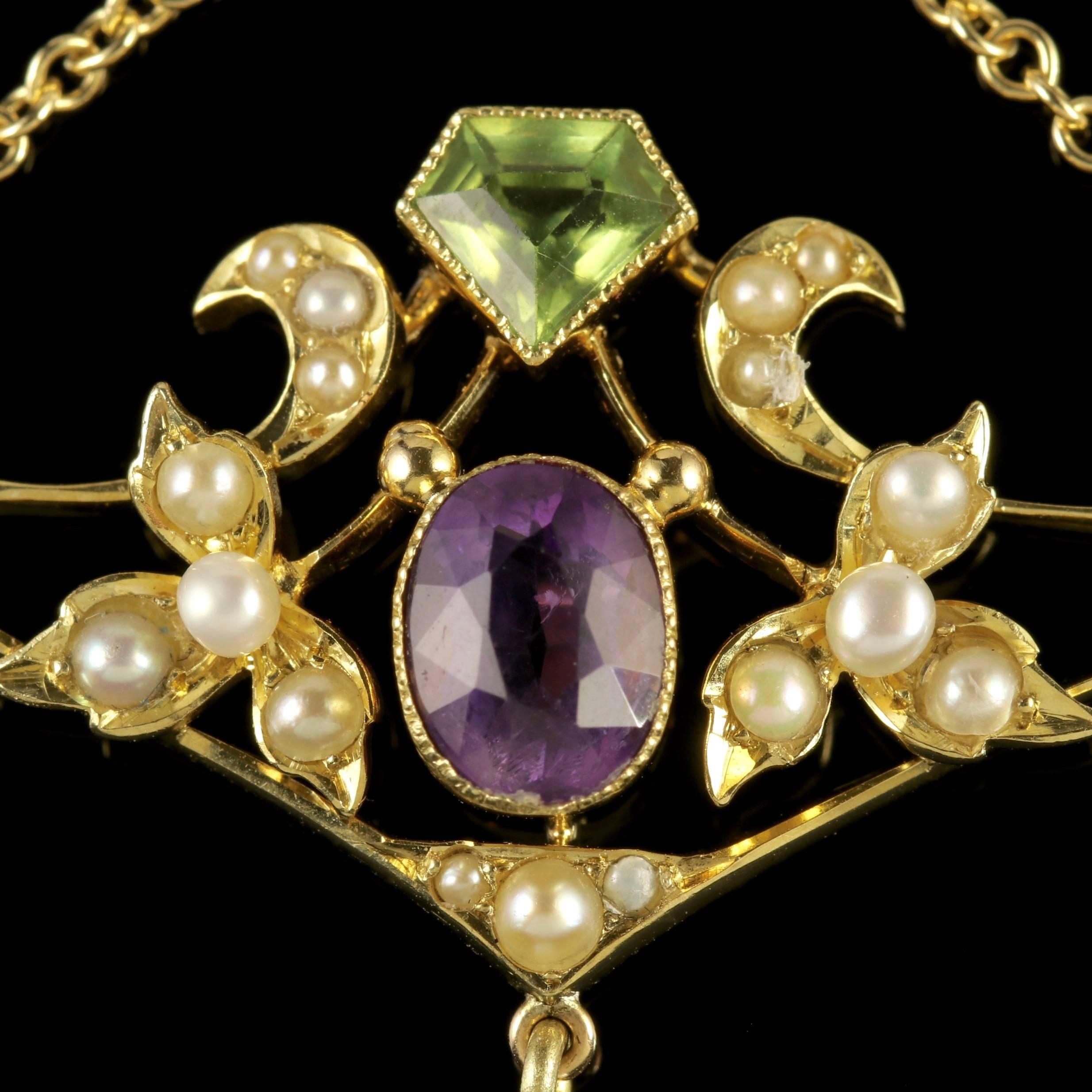 To read more please click continue reading below-

This fabulous antique Victorian 15ct Yellow Gold Suffragette pendant is Circa 1900.

Suffragettes liked to be depicted as feminine, their jewellery popularly consisted of Violet Green and White