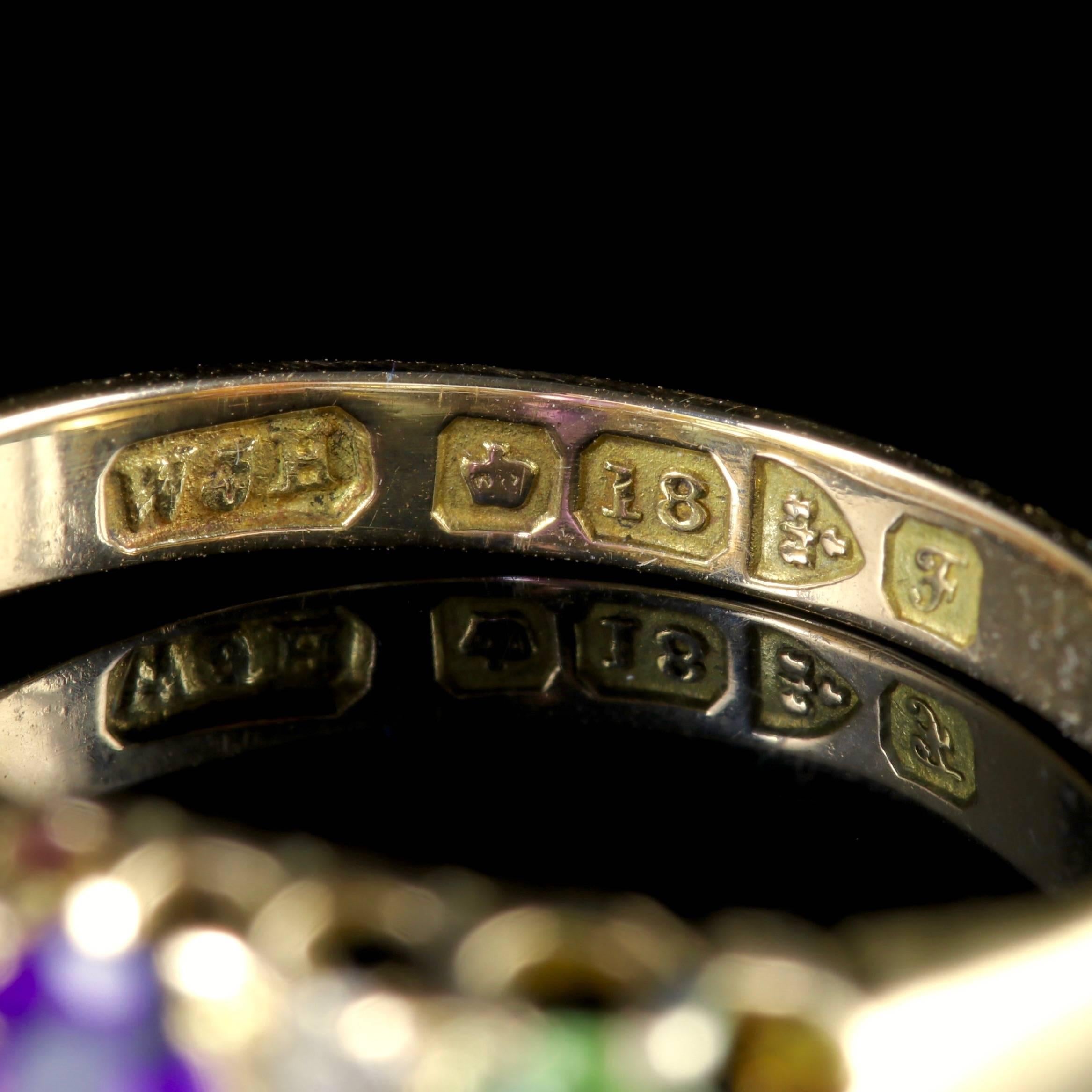 Antique Victorian Suffragette Ring 18 Carat Gold Dated Chester, 1905 1