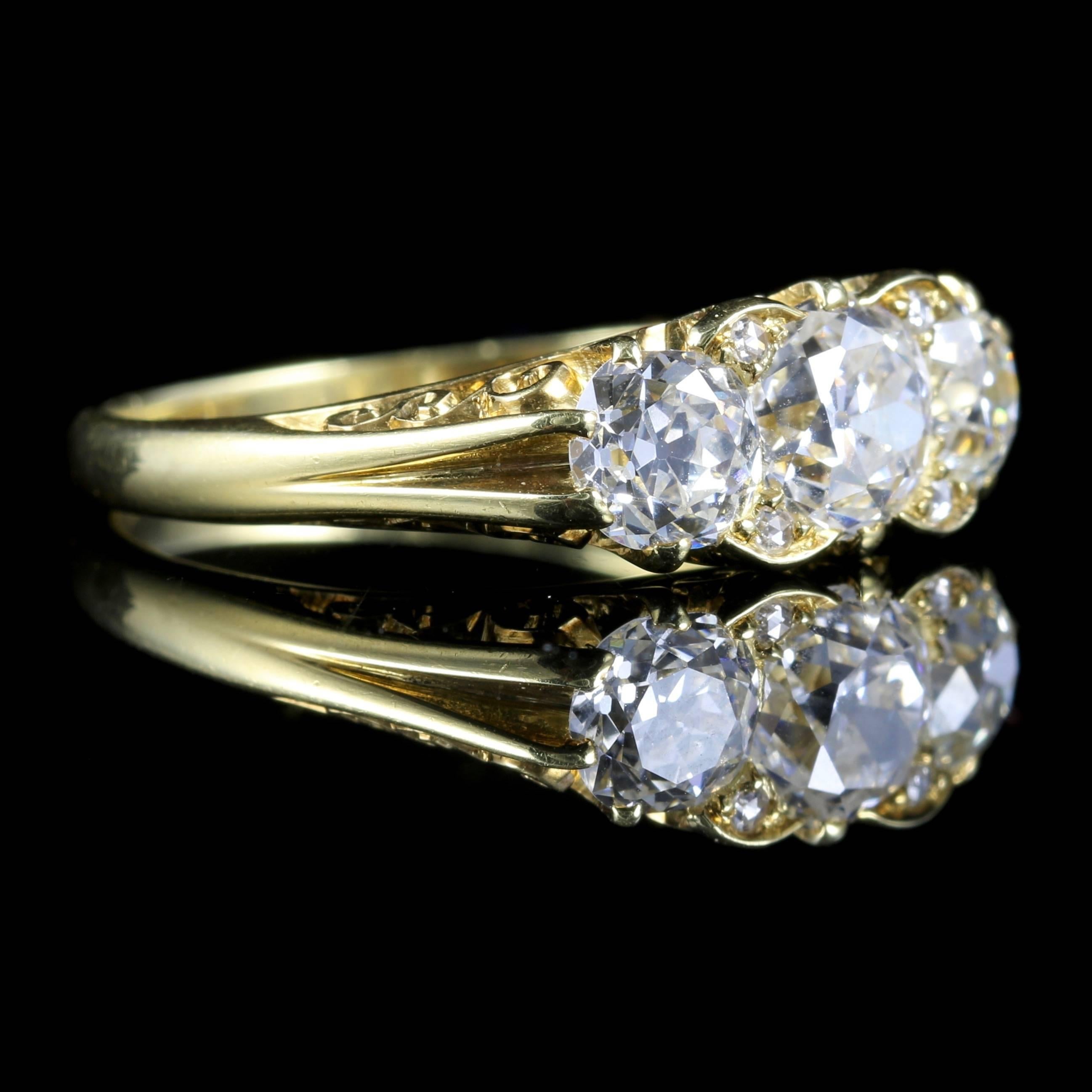 Antique Victorian Diamond Gold Trilogy Ring Circa 1880 In Excellent Condition In Lancaster, Lancashire