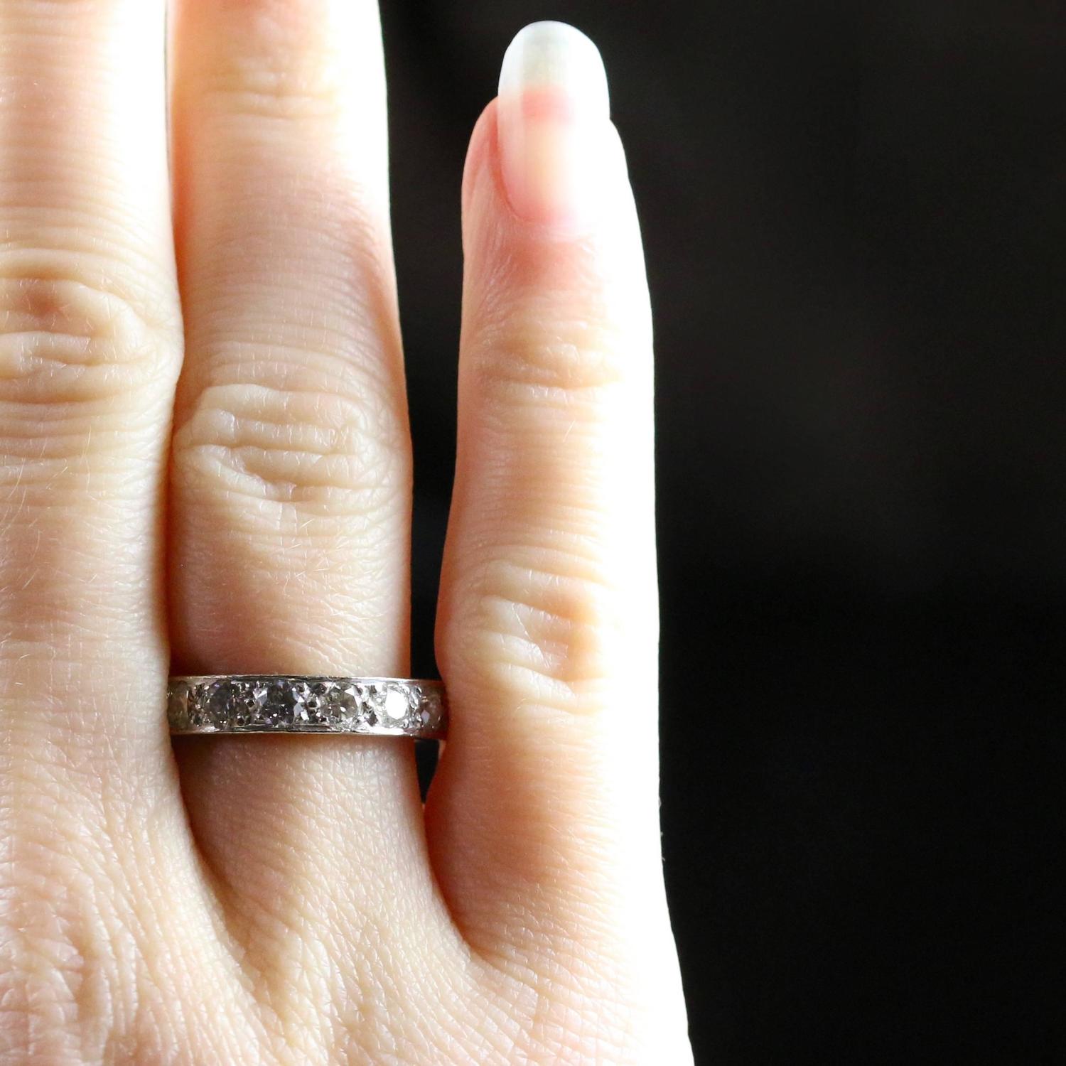 Antique Diamond Eternity Ring 3 Carat Of Diamonds All Platinum For Antique Diamond Eternity Ring 3 Carat Of Diamonds All Platinum For At 1stdibs