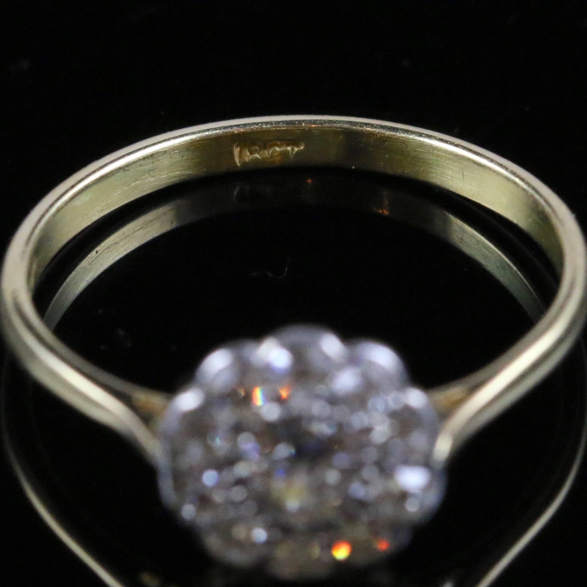 Antique Victorian Diamond Cluster Ring 18 Carat Gold 1 Carat of Diamonds 2