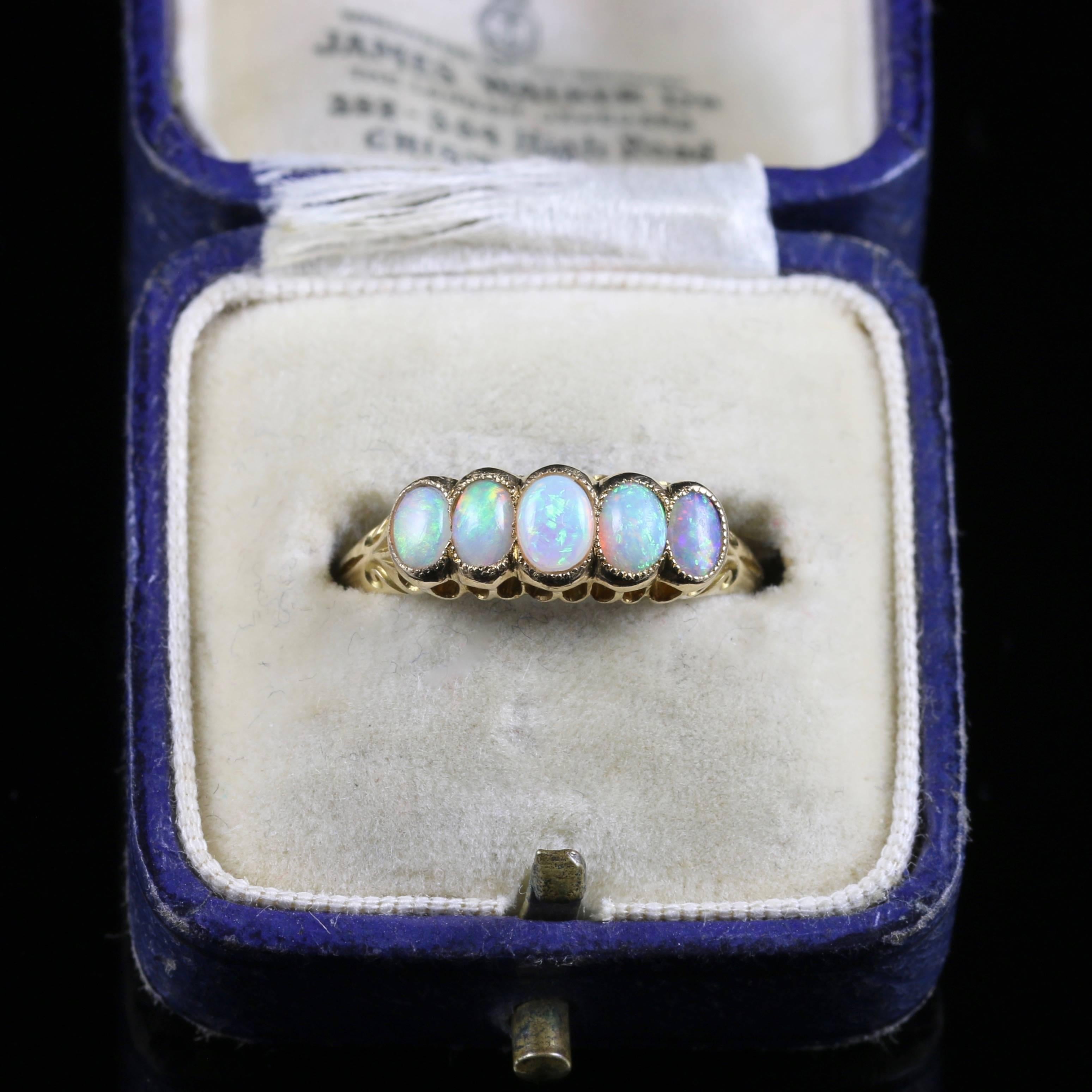 Women's Antique Victorian Opal Ring circa 1880 Natural Opal