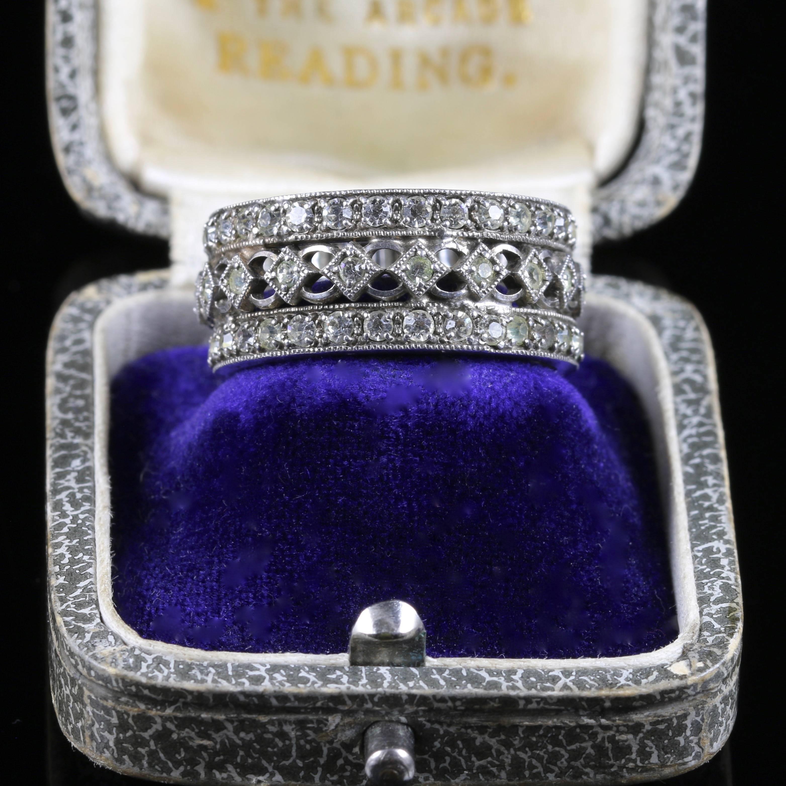 Women's or Men's Antique Victorian Paste Eternity Ring, circa 1900