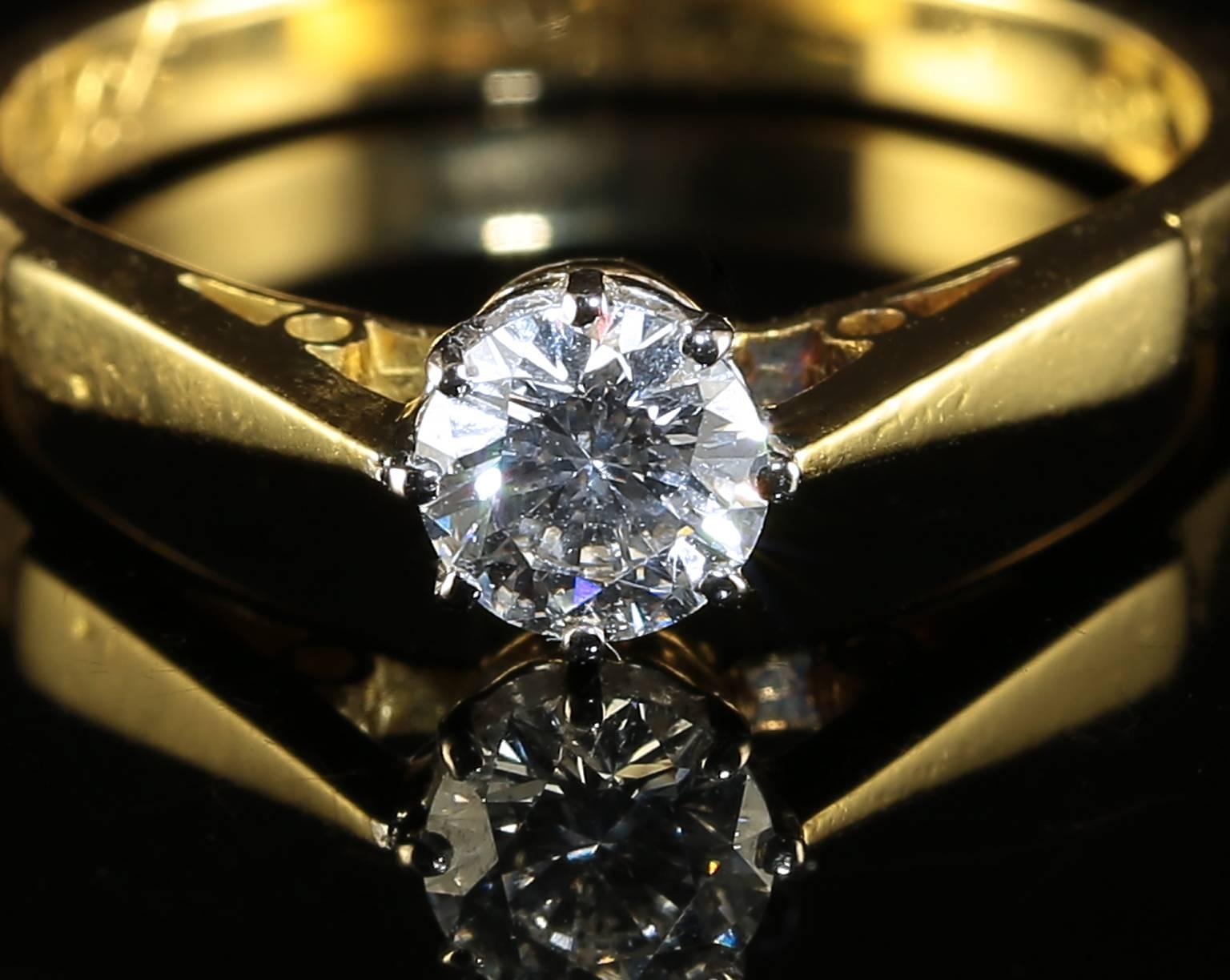 Women's Antique Victorian Diamond Gold Solitaire Engagement Ring 