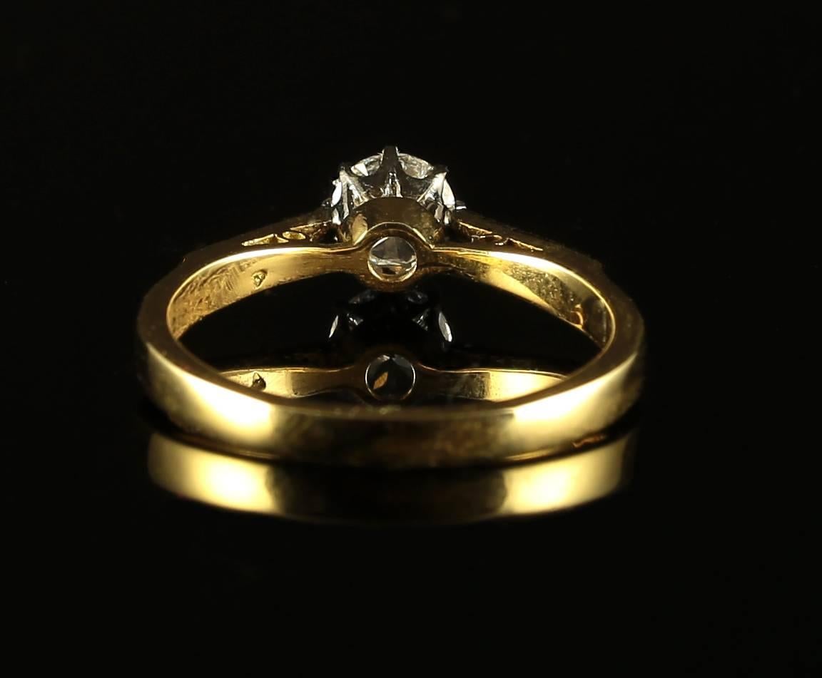 Antique Victorian Diamond Gold Solitaire Engagement Ring  3