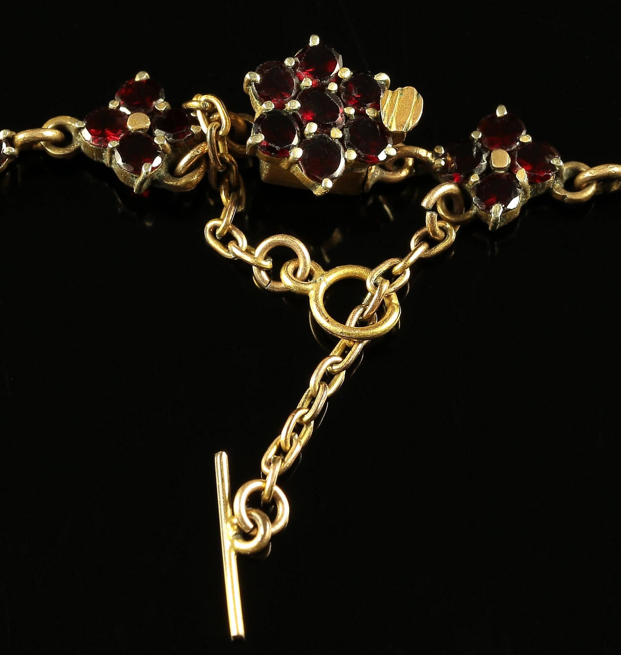 Antique Victorian Garnet Gold Necklace circa 1880 1