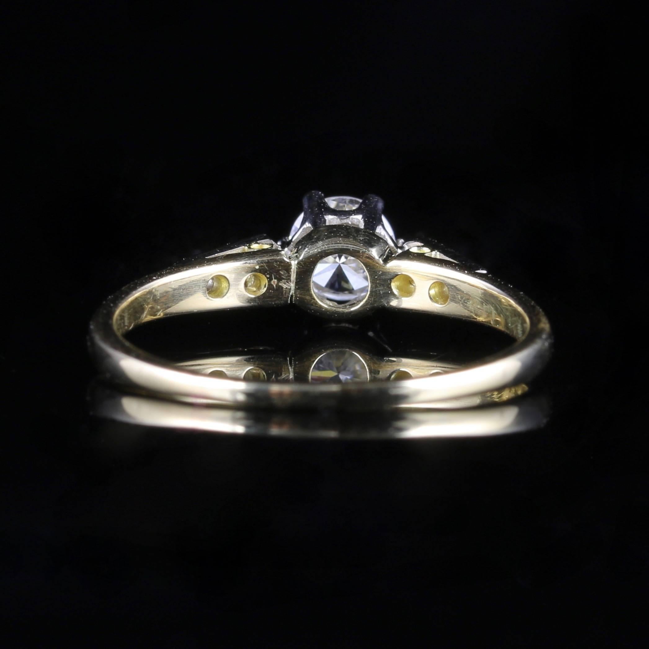 Antique Edwardian Diamond Ring 0.60 Carat Solitaire Engagement Ring circa 1915 In Excellent Condition In Lancaster, Lancashire