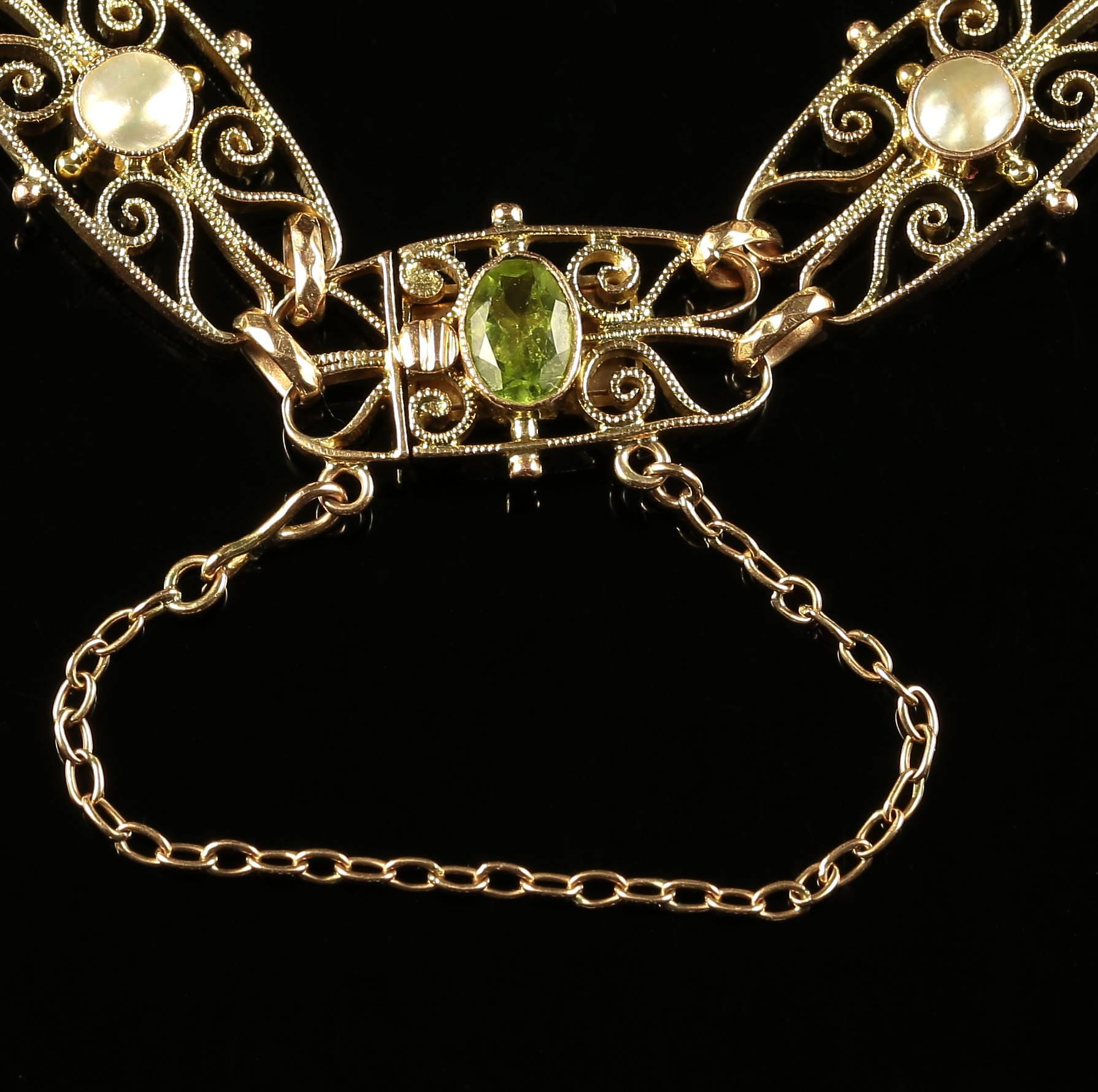 Women's Antique Victorian Suffragette Gold Bracelet circa 1900 For Sale