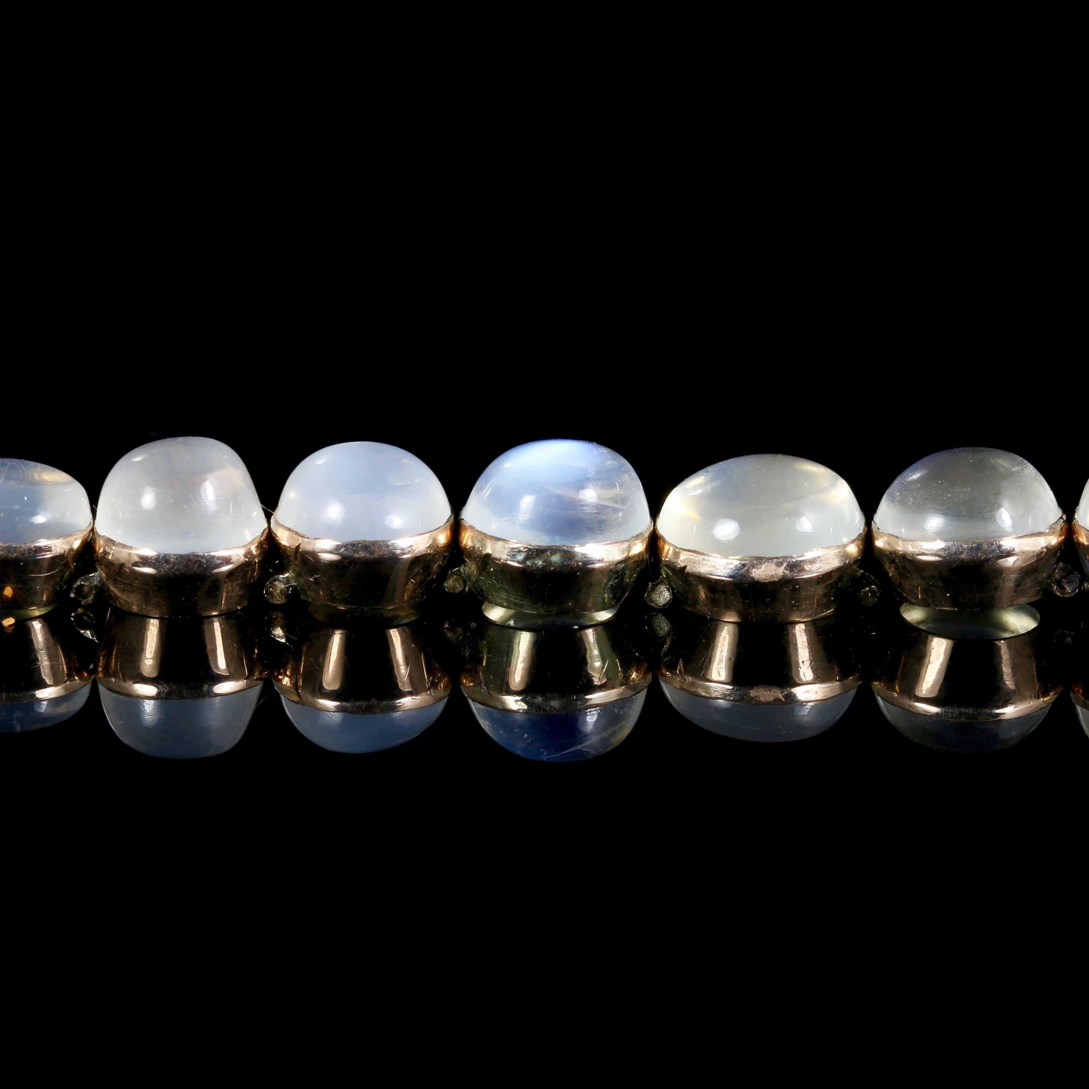 Antique Victorian 9 Carat Gold Moonstone Bracelet 5